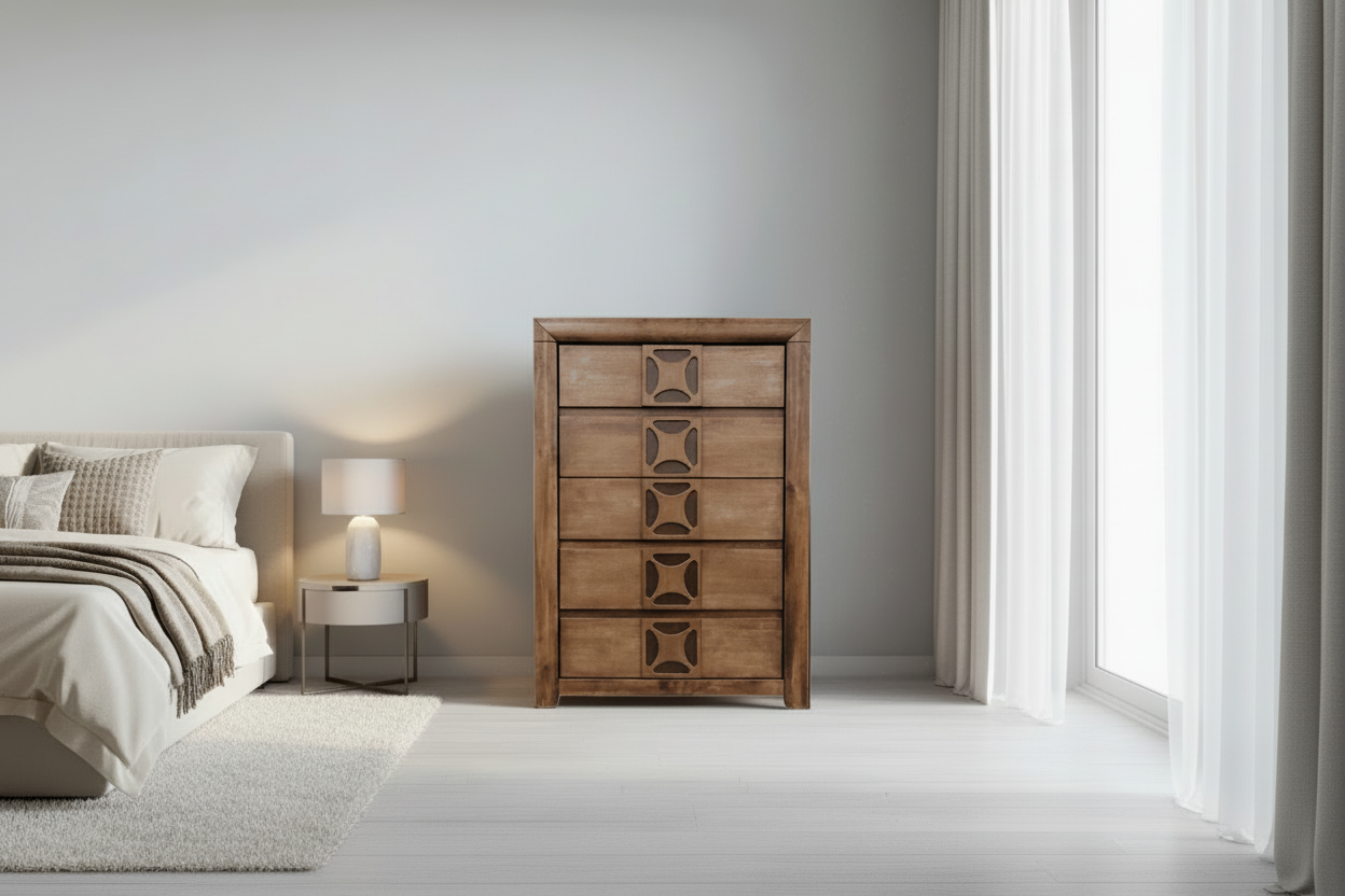 Lilly Tallboy: Solid Wood Chest of Drawers - The A2Z Furniture