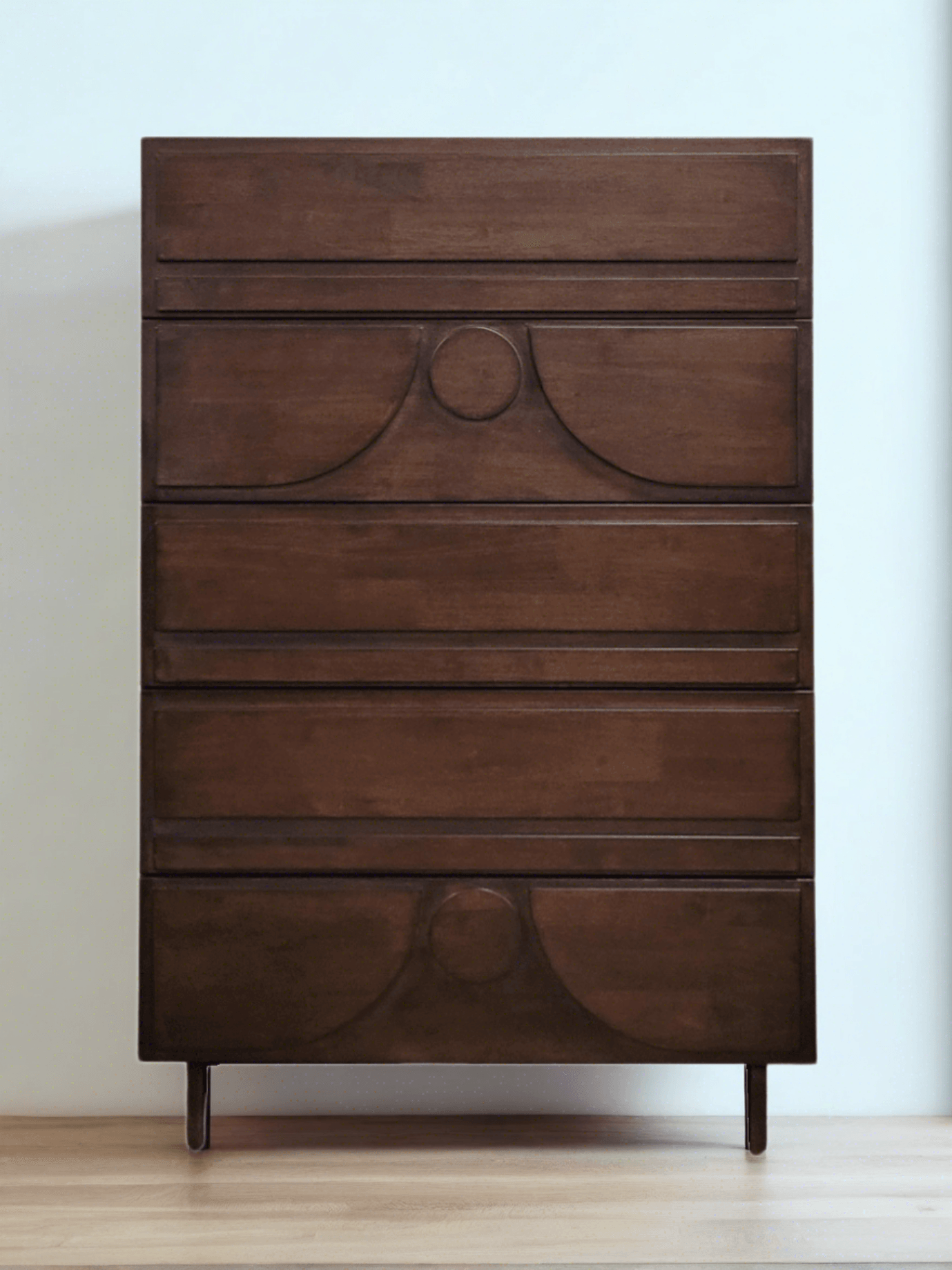 Lotus Tallboy - Solid Wood Chest of Drawers - Balinese Design