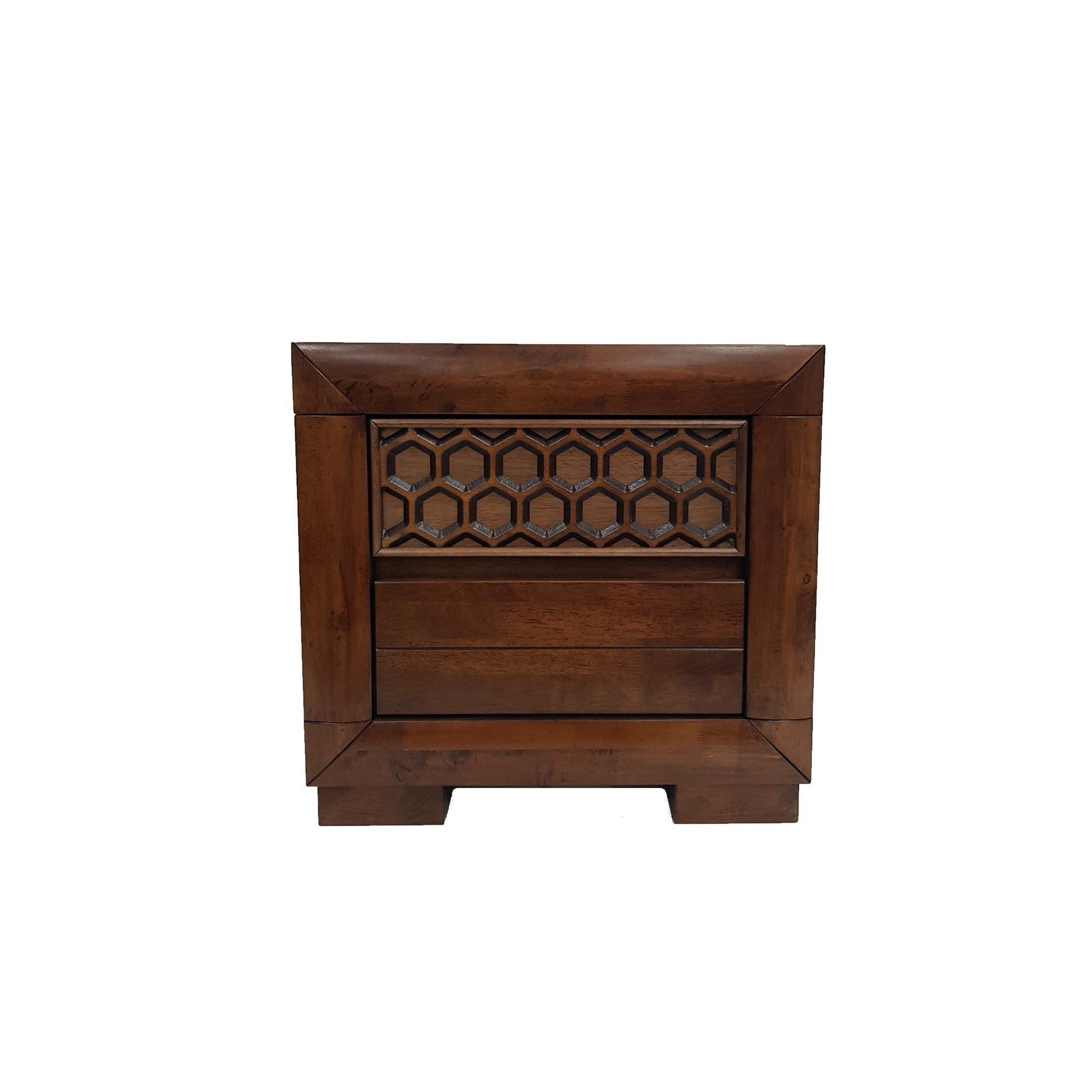 Rustic antique wooden bedside table - Lucy Bedside Table by The A2Z Furniture