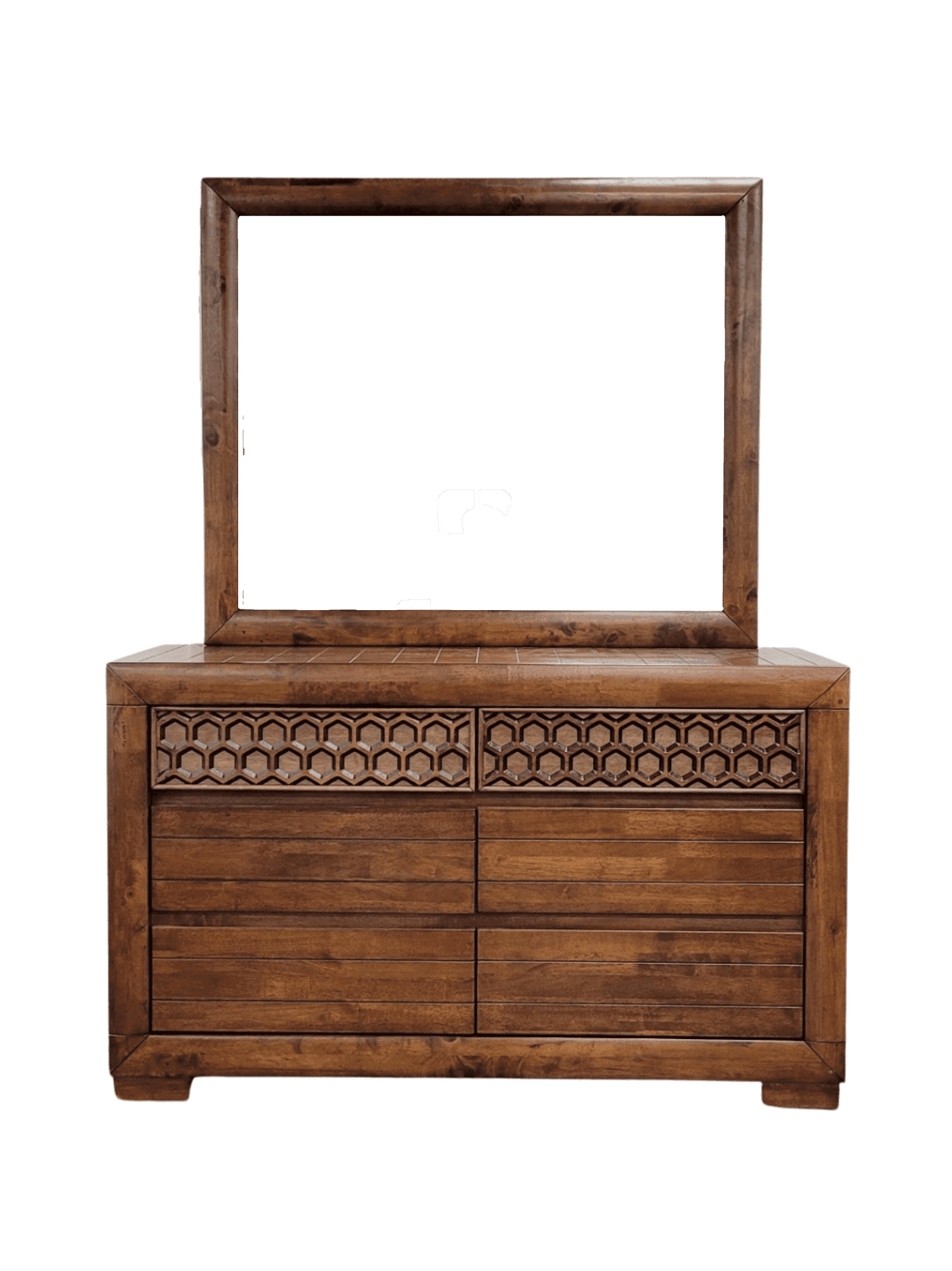 Lucy Dresser with Mirror - Rustic Style Bedroom Furniture - The A2Z Furniture
