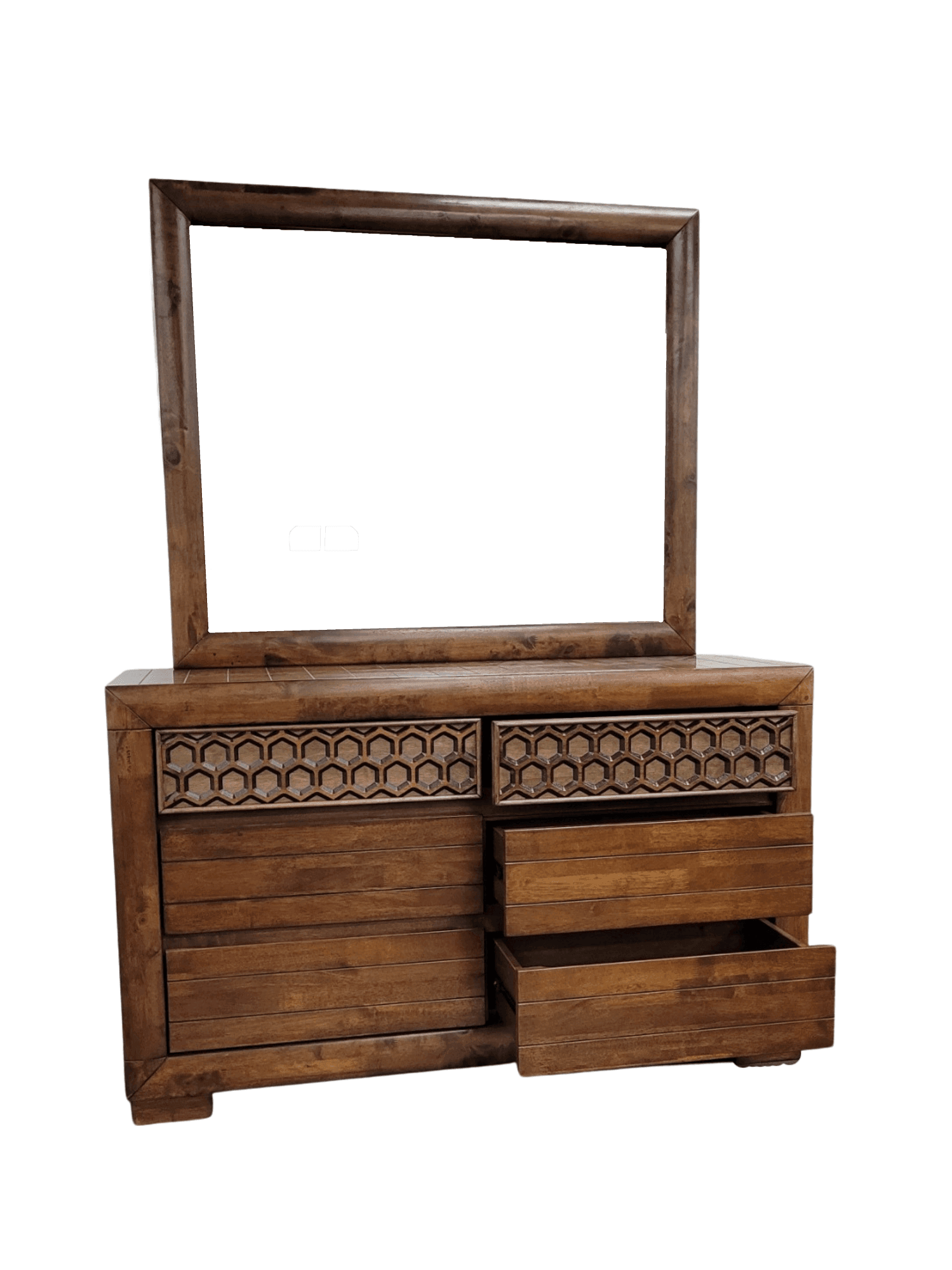 Lucy Dresser with Mirror - Rustic Style Bedroom Furniture - The A2Z Furniture