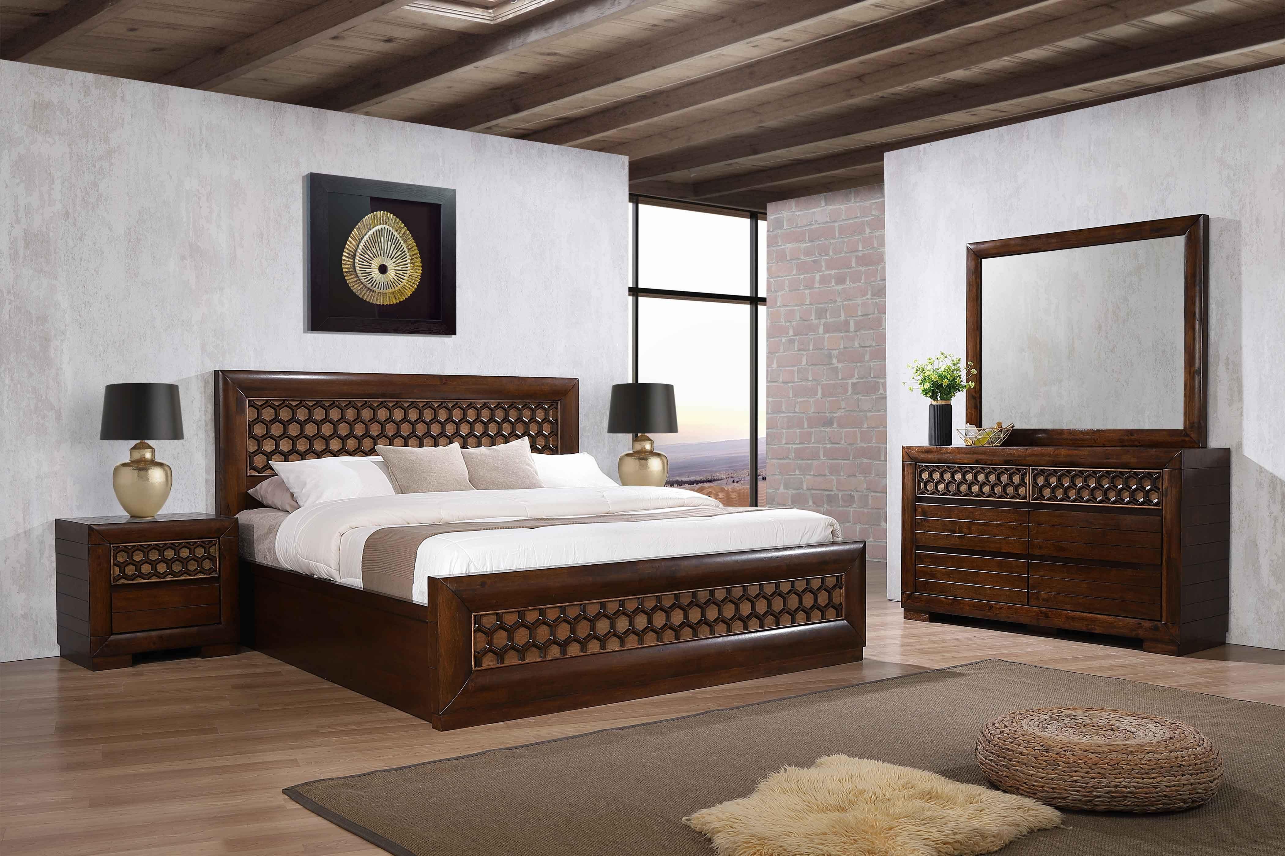 Lucy Wooden Gas Lift Bed with Storage in Rich Brown color - The A2Z Furniture