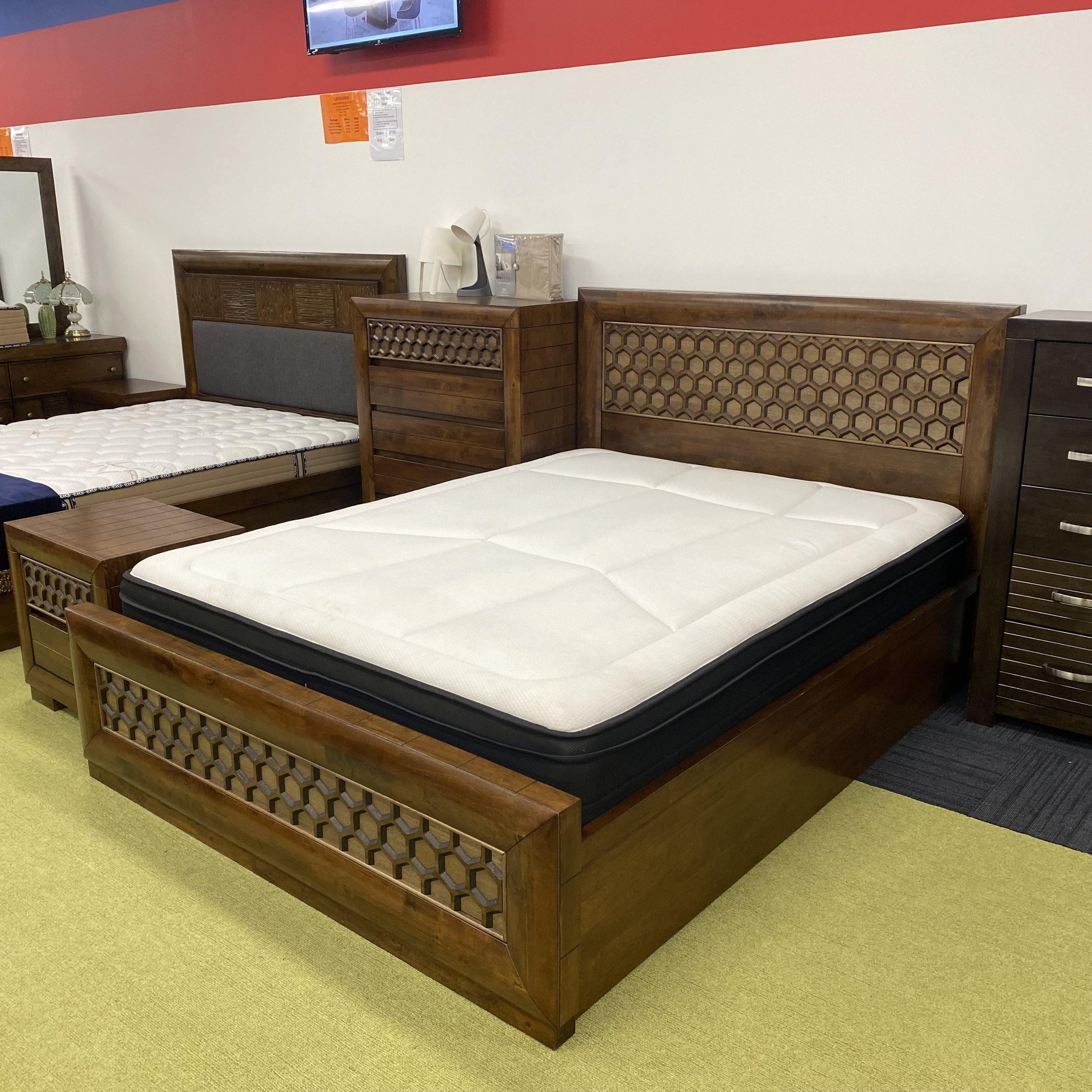 Lucy Wooden Gas Lift Bed with Storage in Rich Brown color - The A2Z Furniture