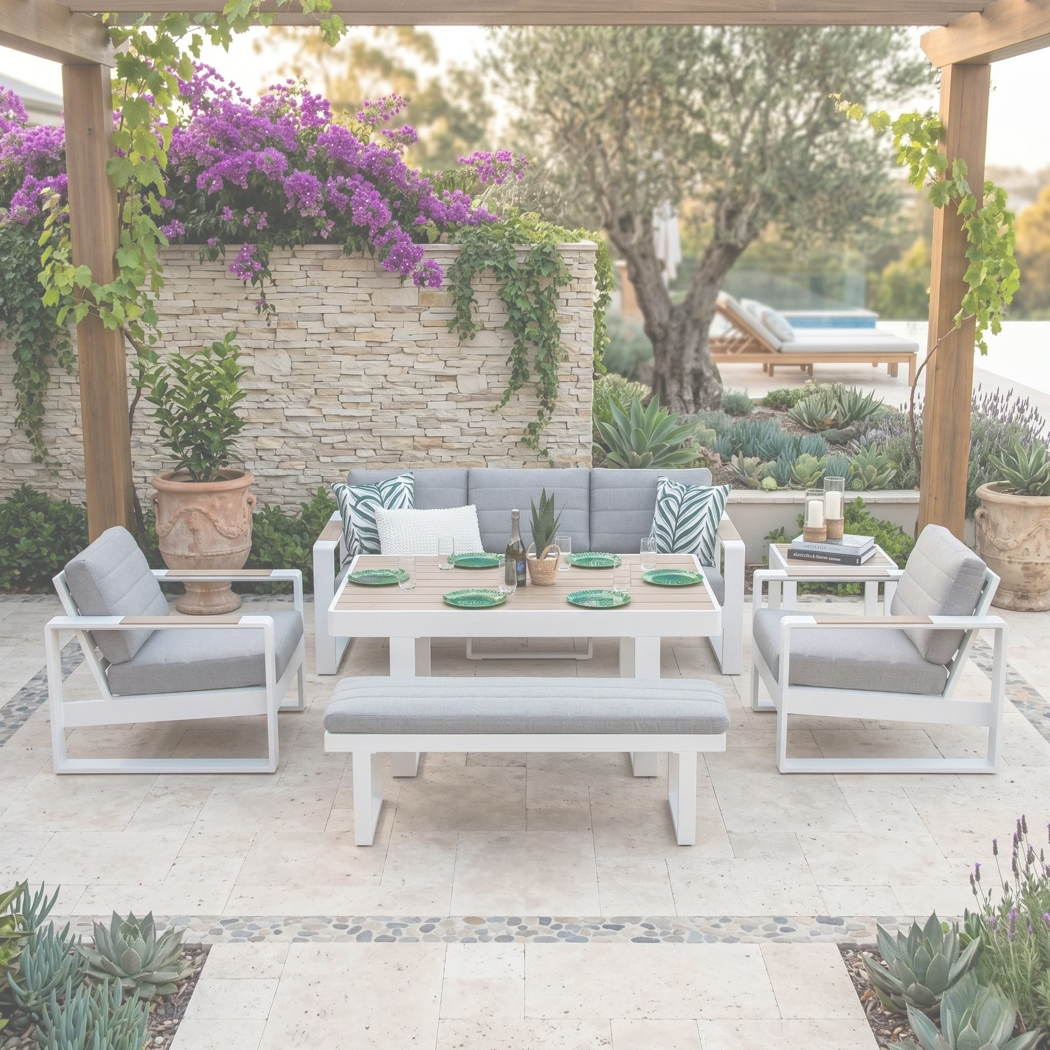 Maderia Outdoor 5pc Dining Set dimension diagram base