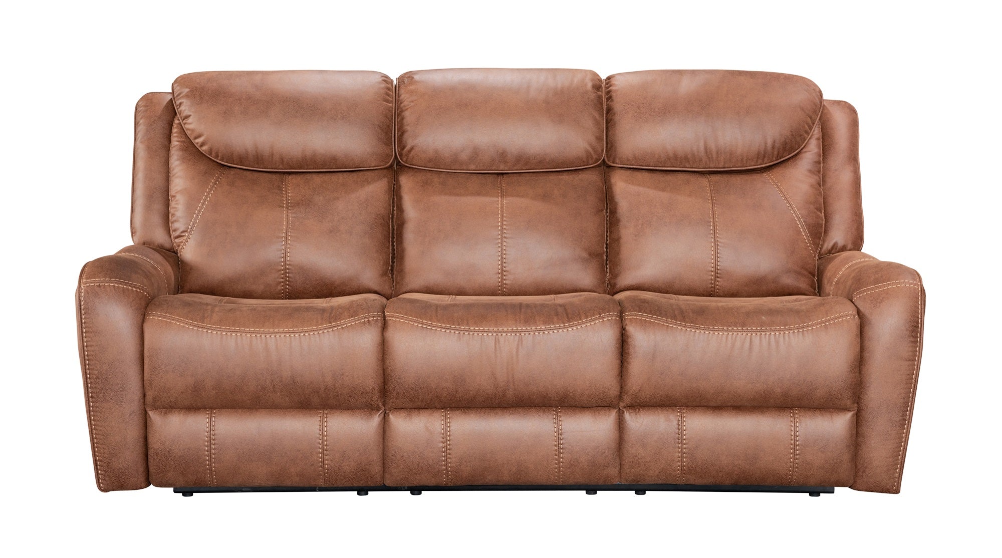 Brown leather sofa on a white background