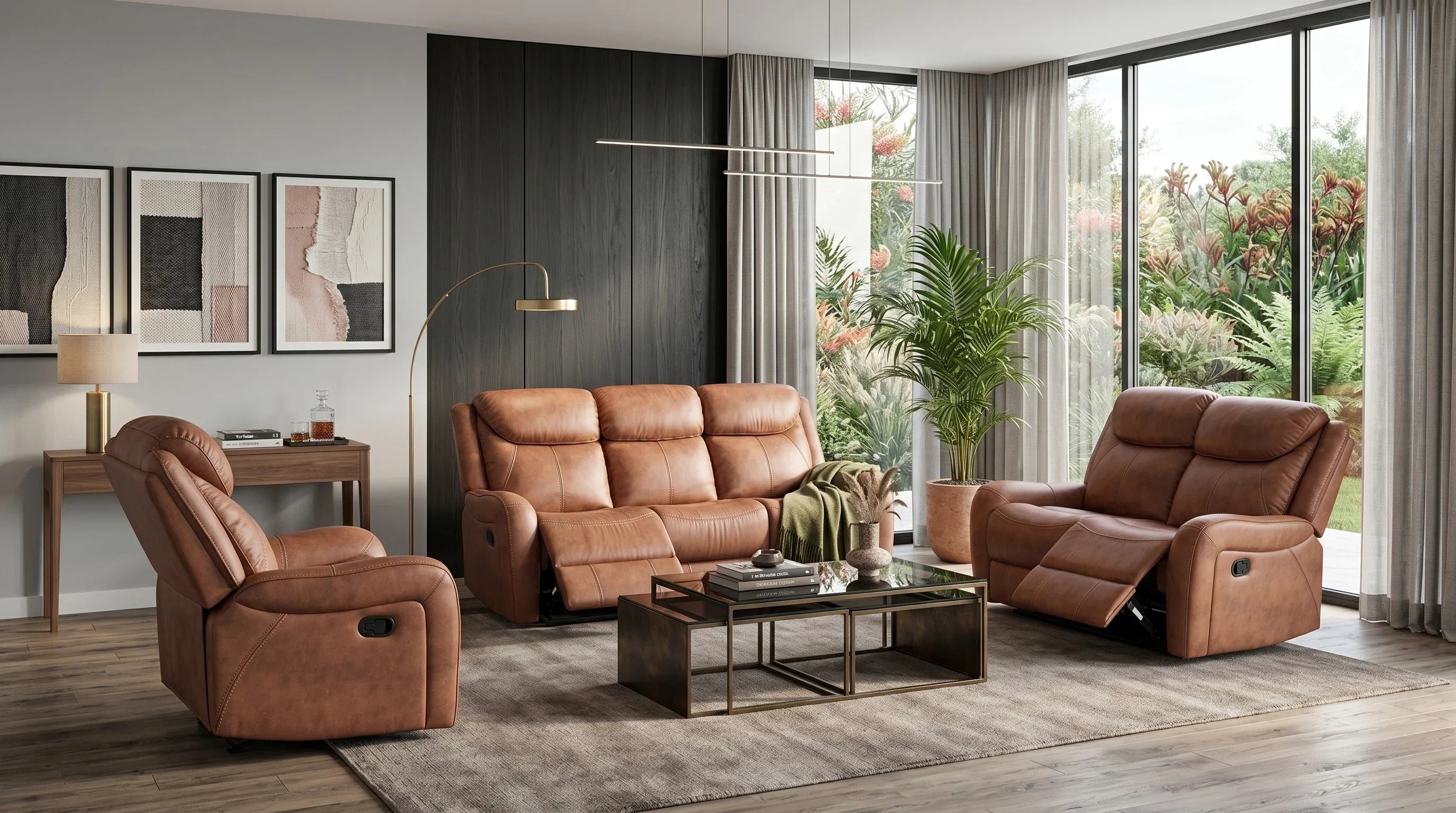 Milano 3+2+1 Brown Recliner Package
