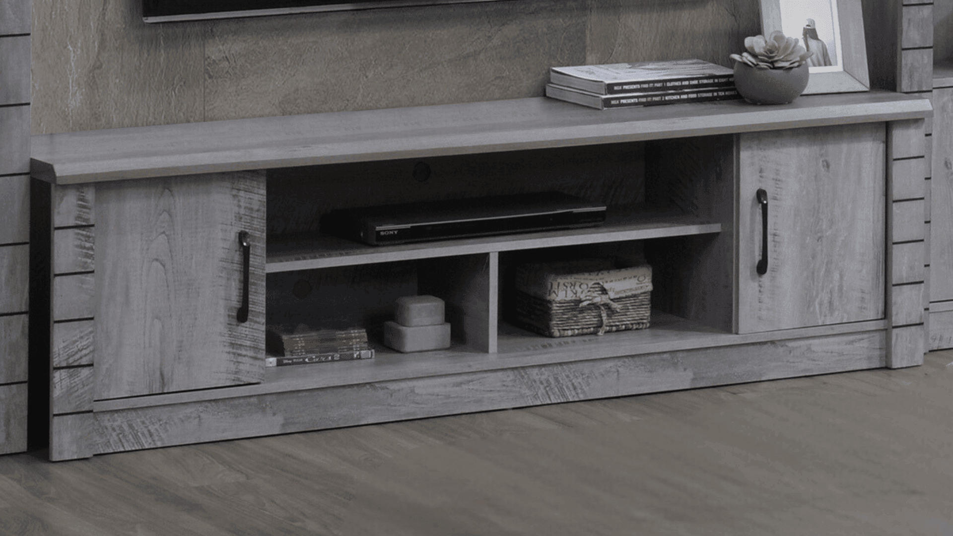 Mirage TV Unit Grey Oak Entertainment Center - The A2Z Furniture