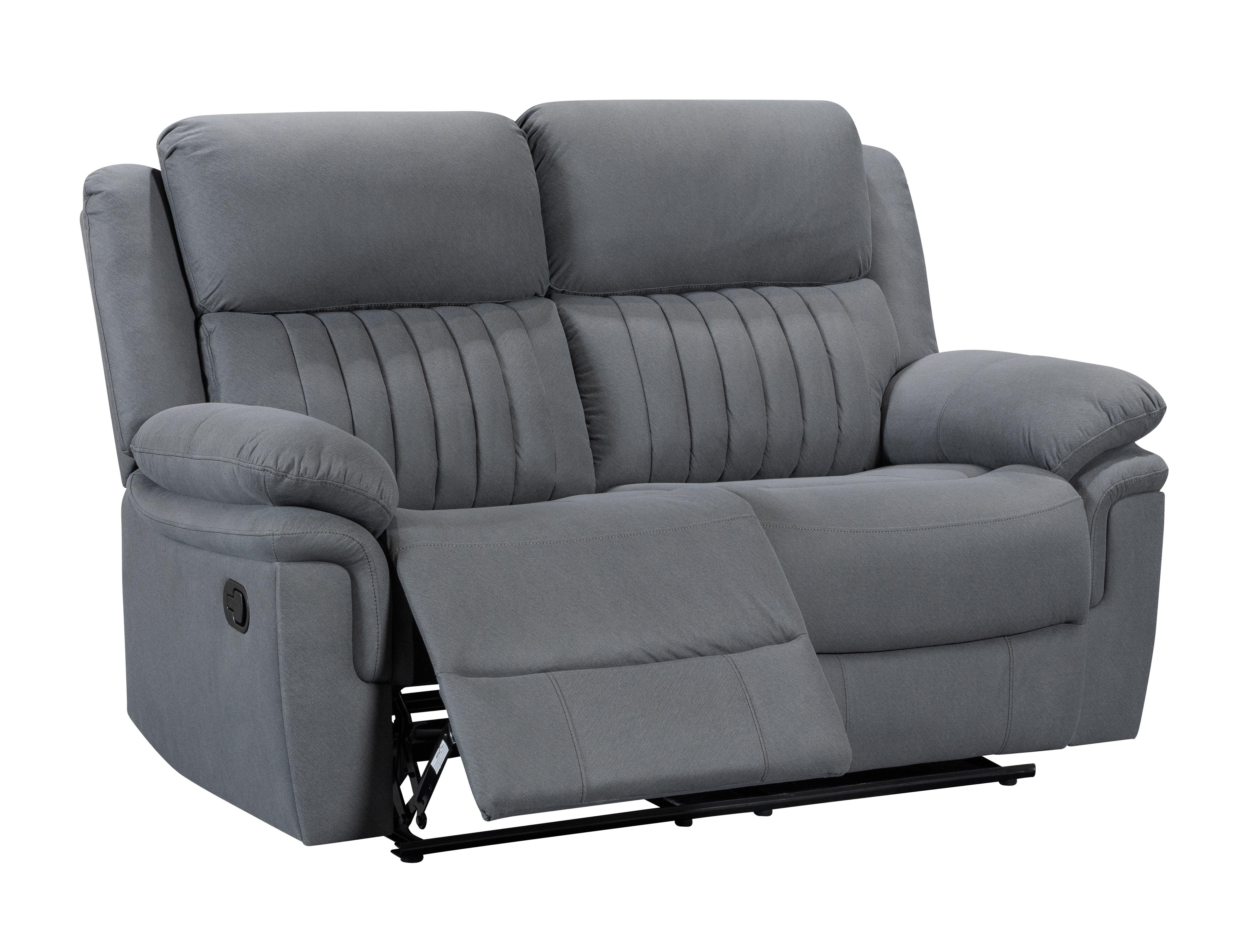 Gray reclining sofa on a white background