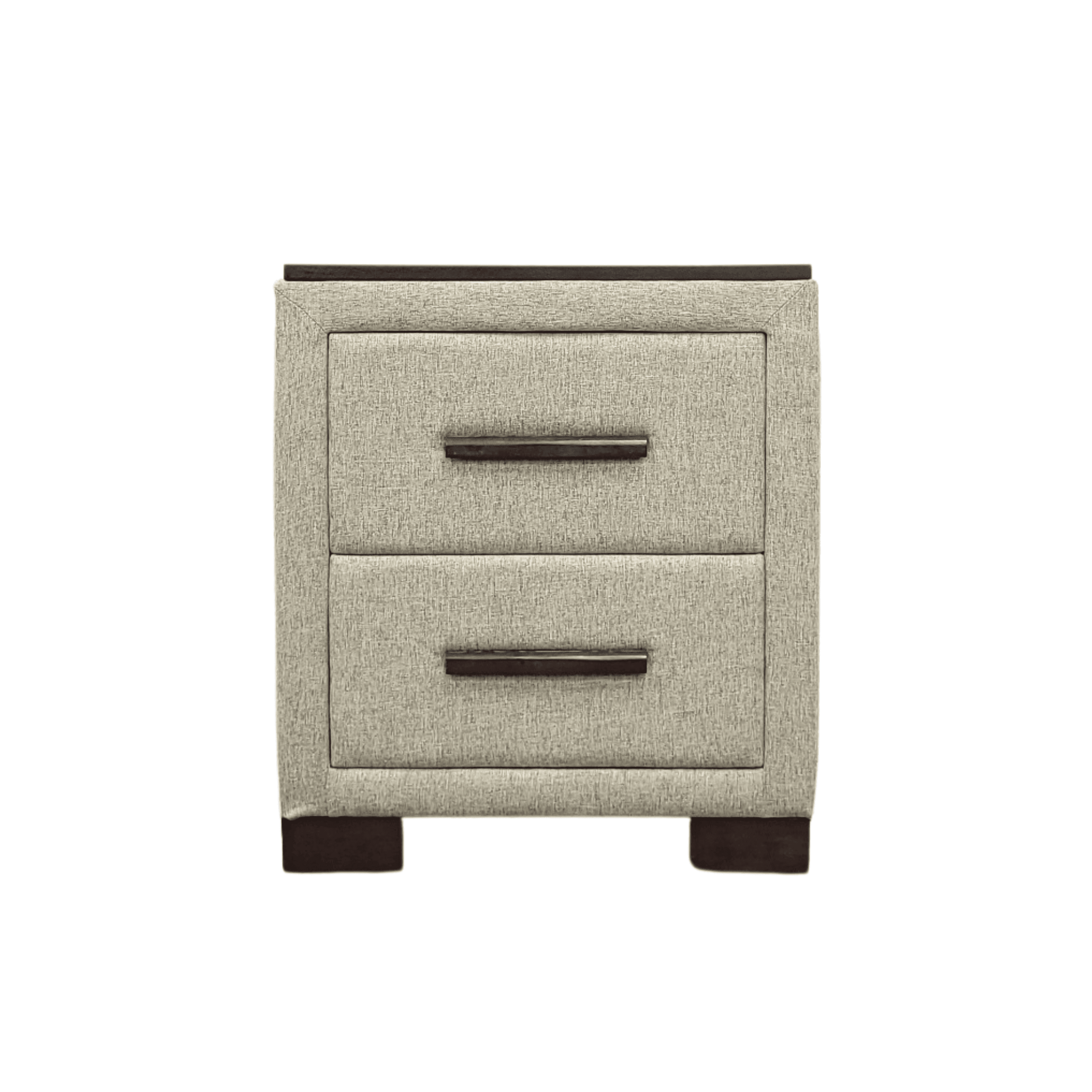 Panda Fabric Upholstered Bed Side Table with Wooden Top - The A2Z Furniture
