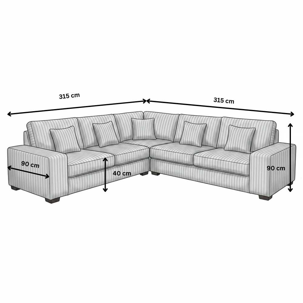 Skipper II Modular Corner Sofa dimension diagram