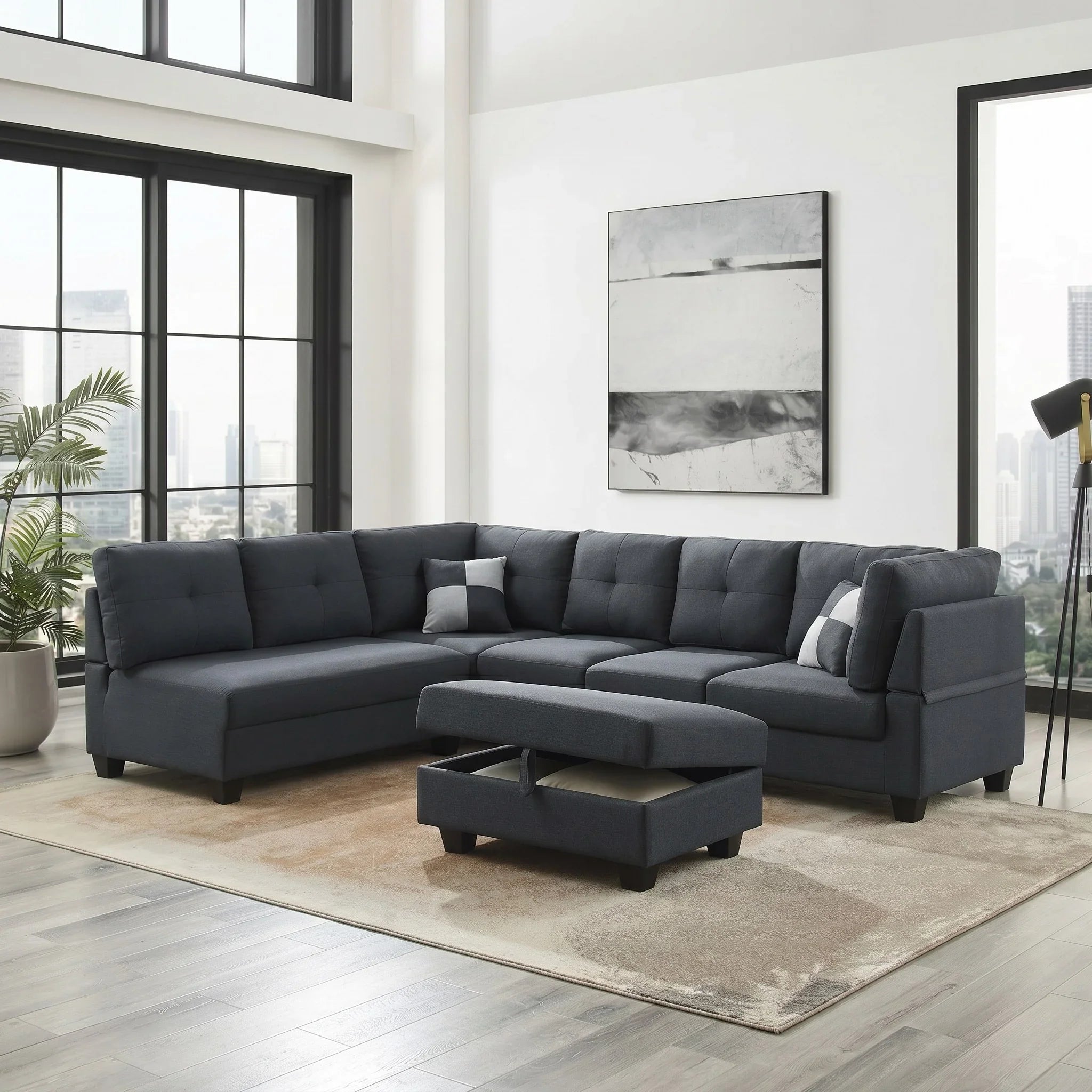Spencer II 5-Seater Corner Sofa with Reversible Chaise | A2Z Furniture