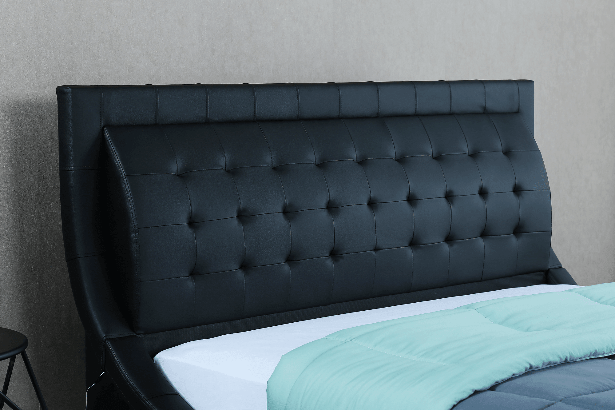 Victory Bed Frame - Modern Leather Bed with LED Lights - The A2Z Furniture