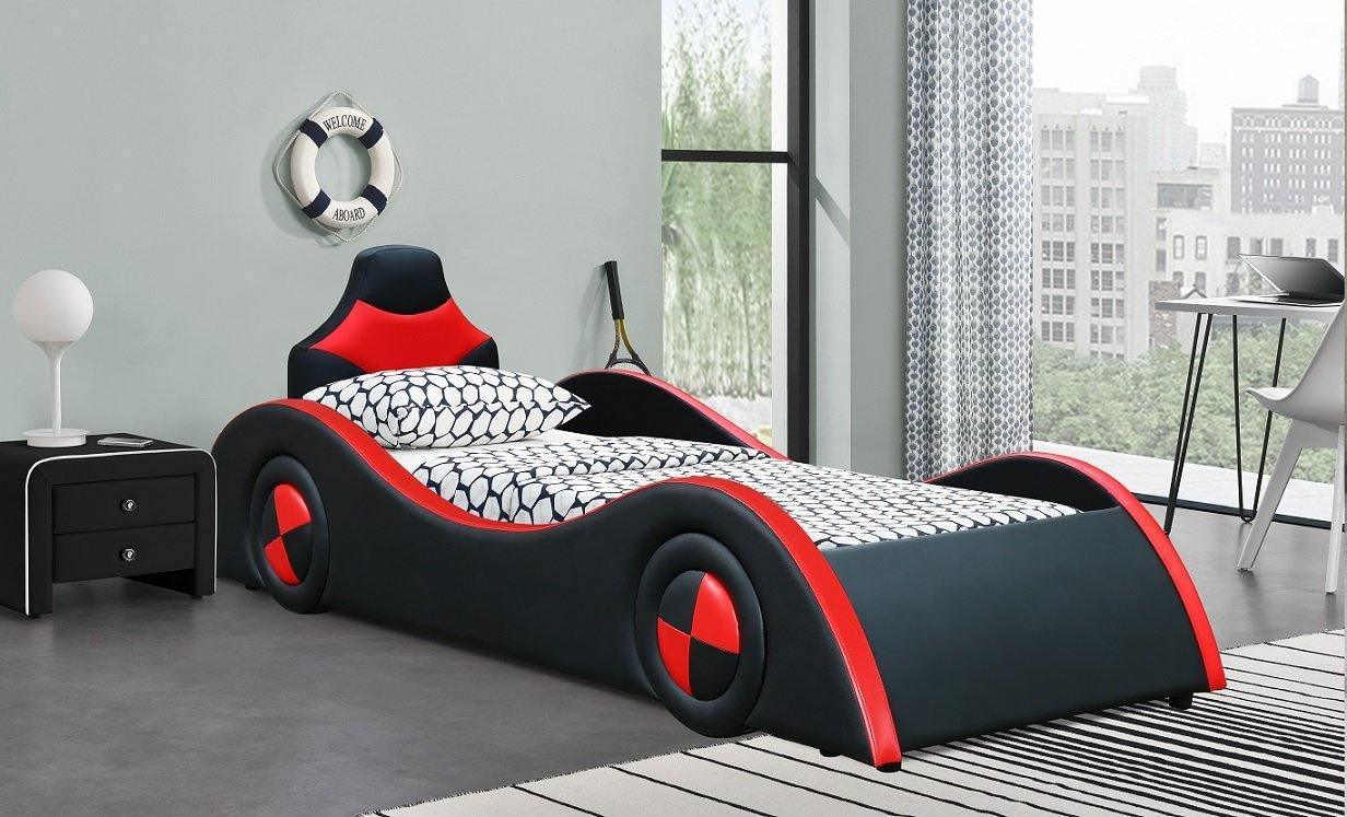 Vincent Kids Bed - Modern Racing Car Design in Black and Red | The A2Z Furniture