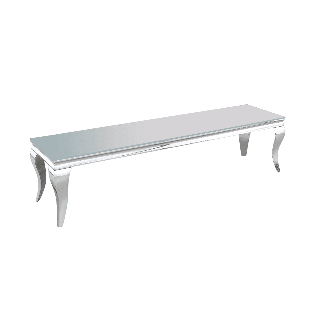 Zoom TV Unit - Stainless Steel Base with Glass and Marble Top Options- The A2Z Furniture