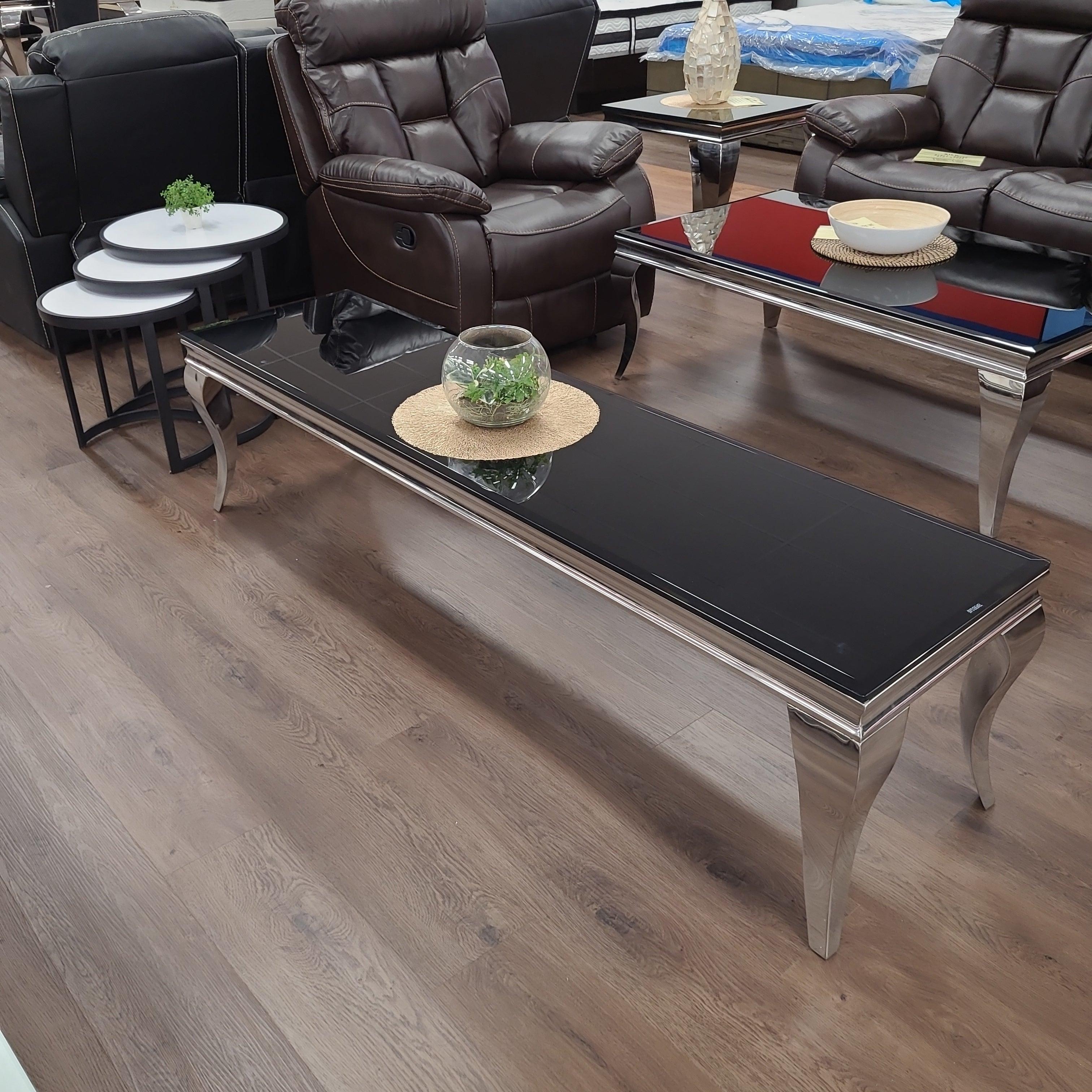 Zoom TV Unit - Stainless Steel Base with Glass and Marble Top Options - The A2Z Furniture