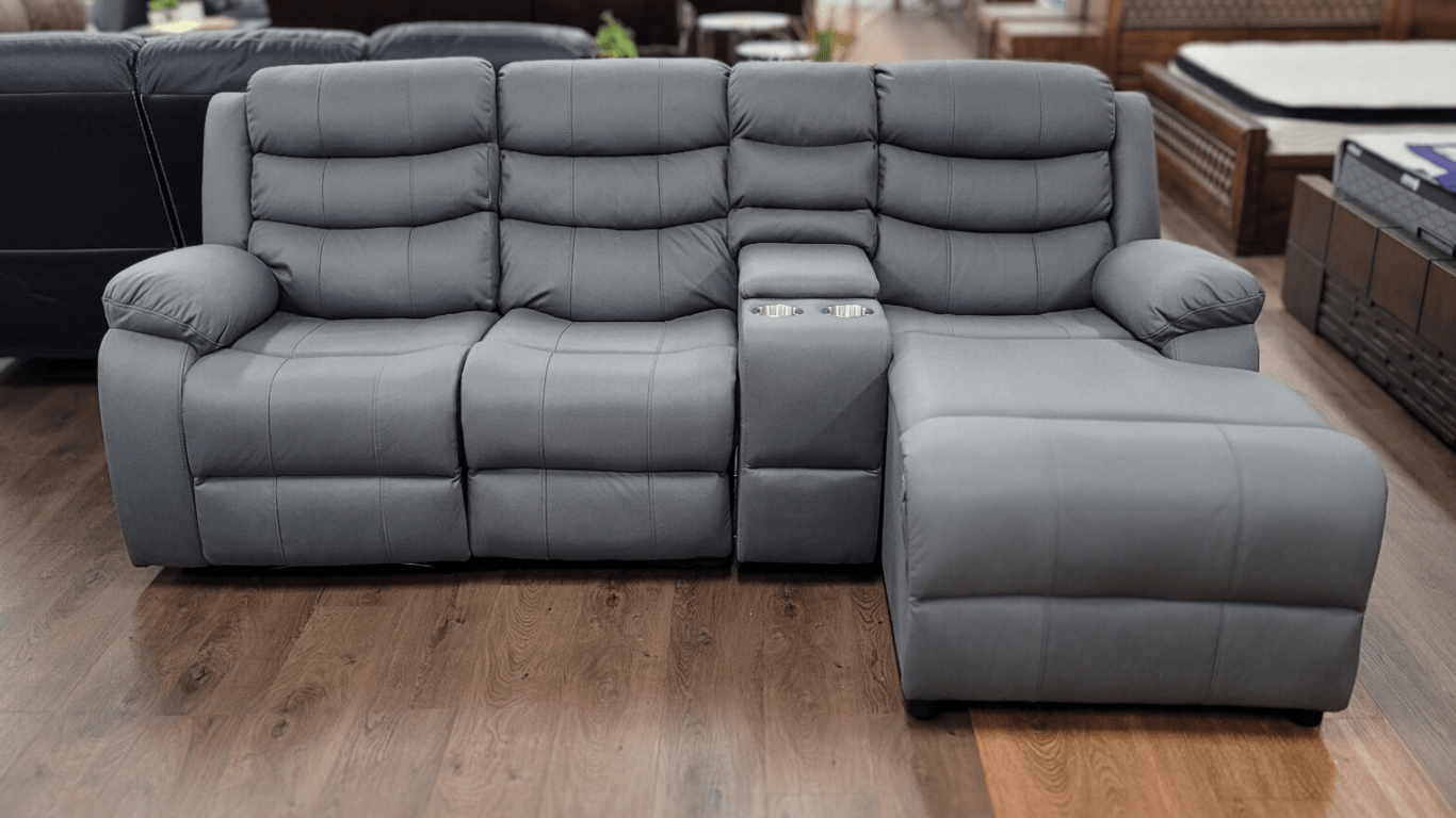 Modern Grey Fabric Sofa in Living Room Setting