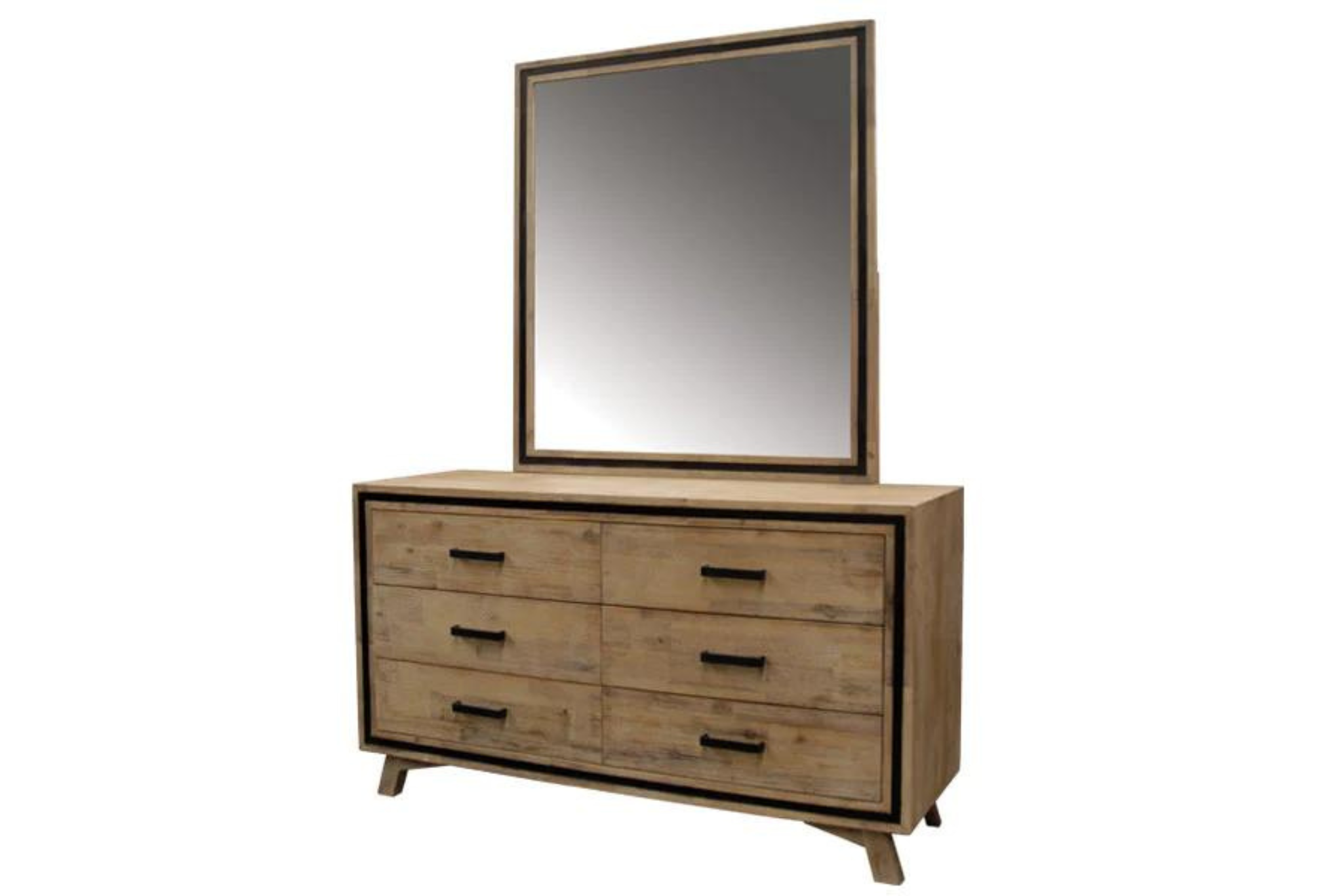 Elegant dressing table with integrated mirror, providing a dedicated makeup area.