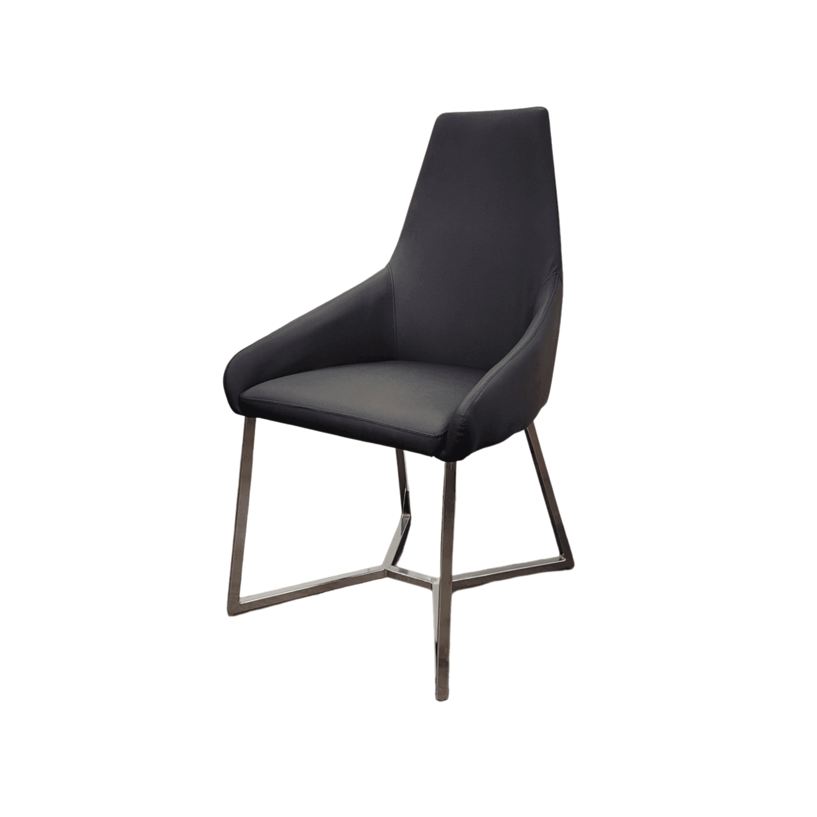 Black Faux Upholstered Dining Chair | Modern Dining Room Chair