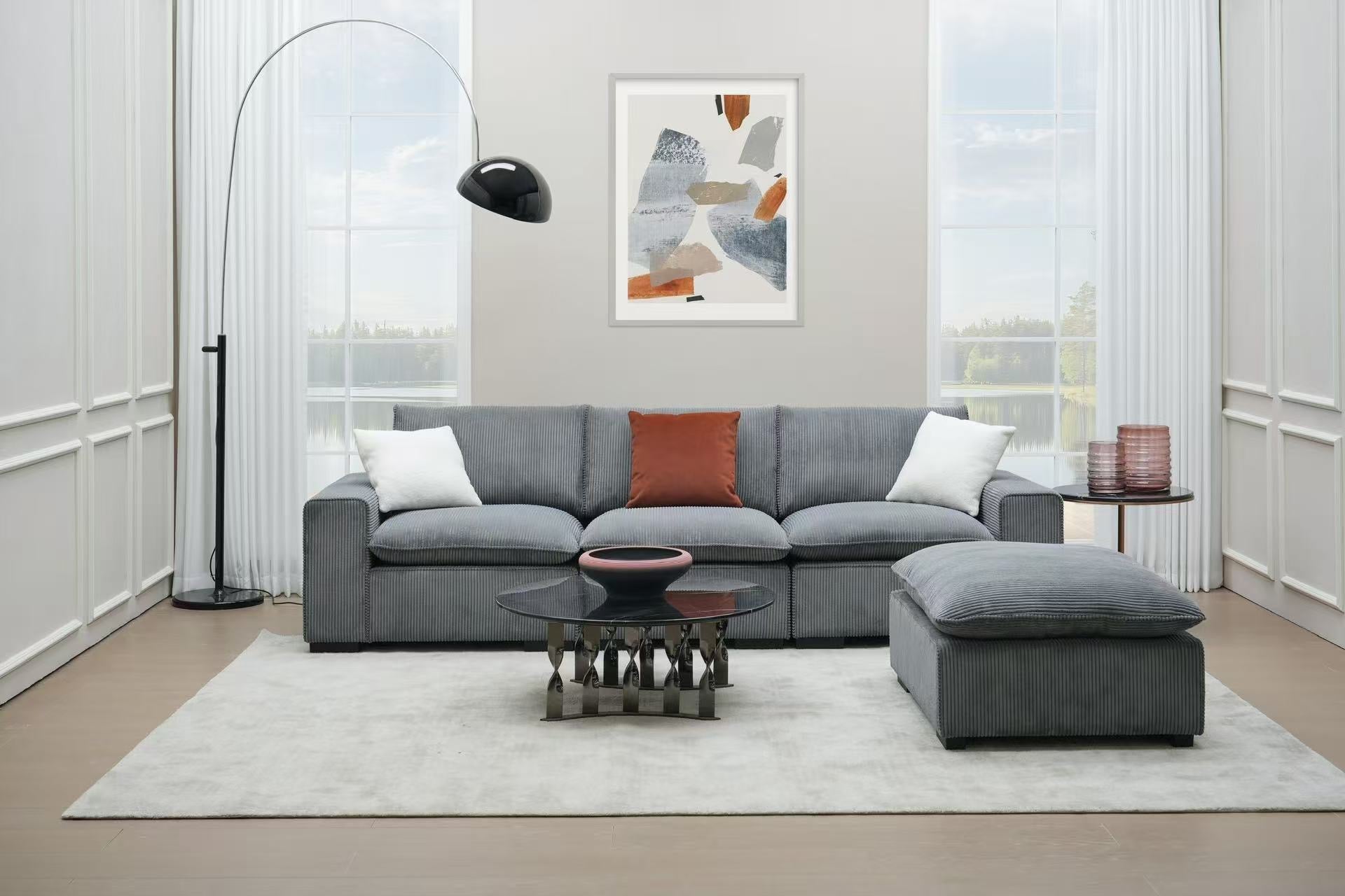 Orchid 3 Seater Sofa with Ottoman