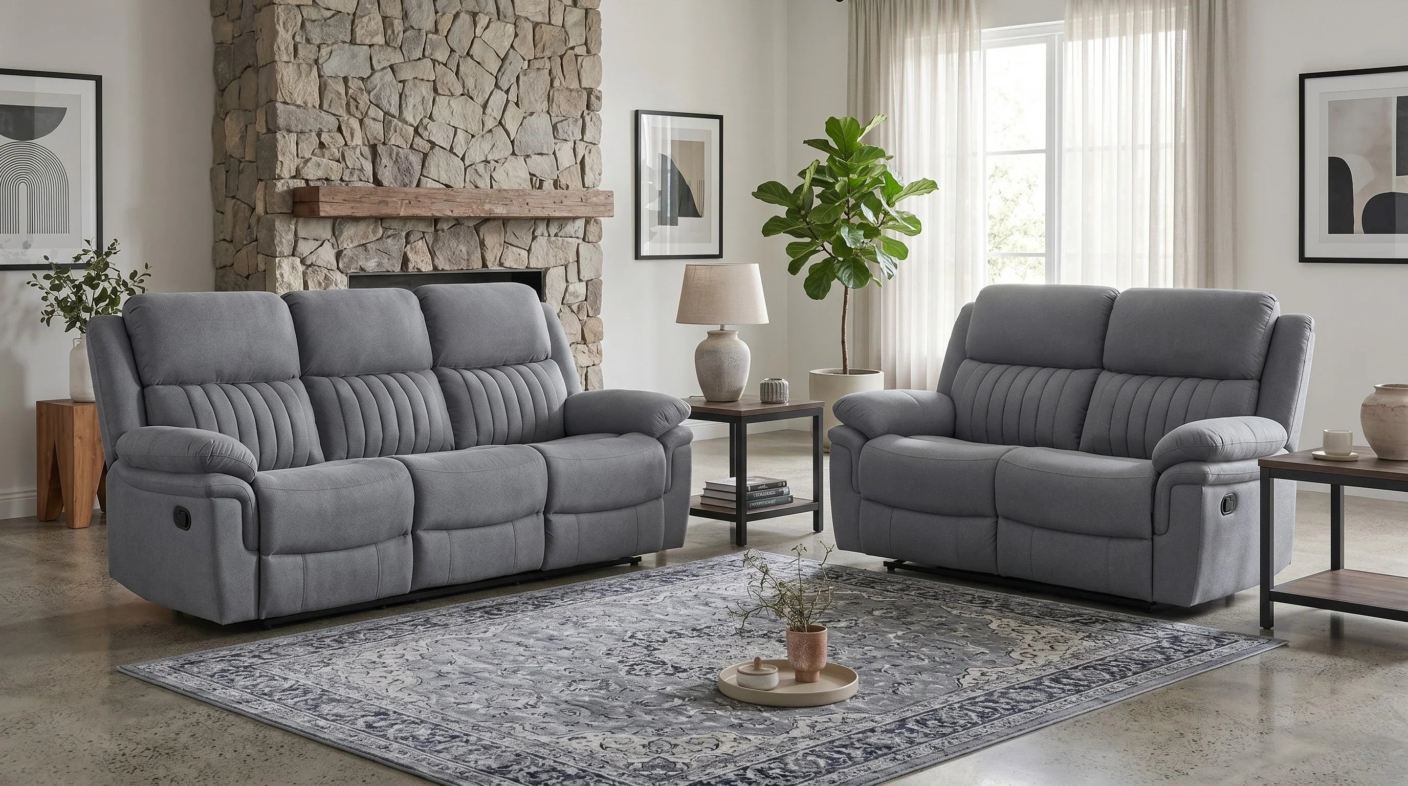 Monaco 3+2 Grey Recliner Package
