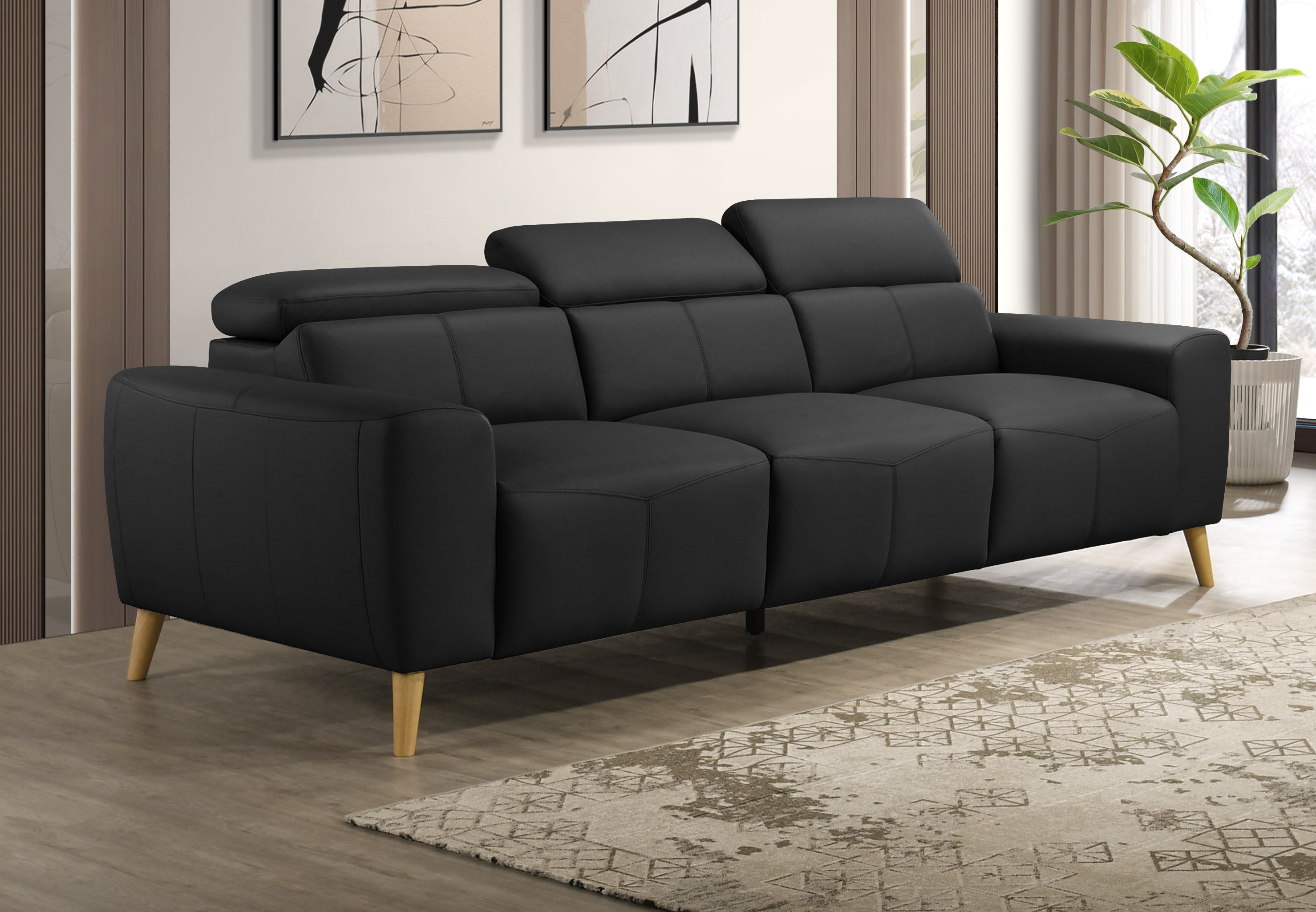 Percy 3 Seater Leather Lounge