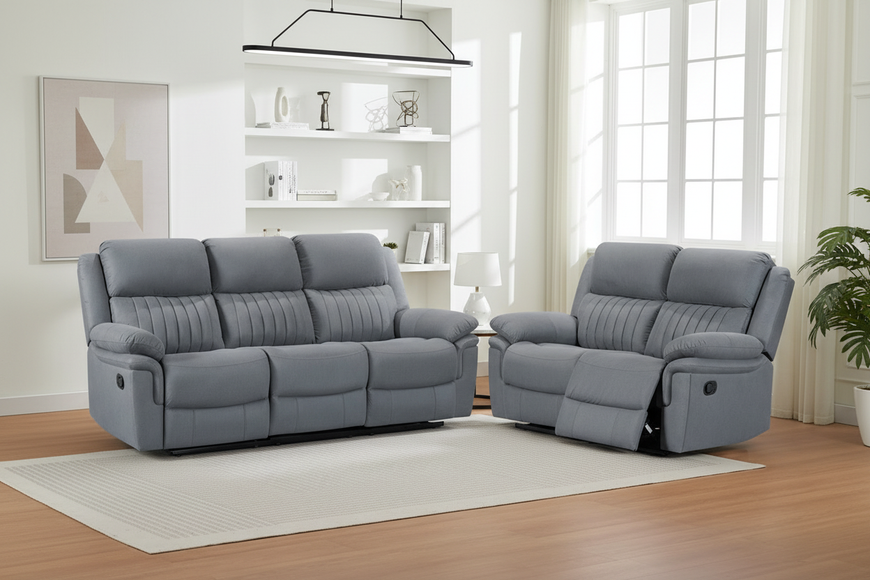 Monaco 3+2 Grey Recliner Package
