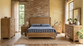 Jayden 5 Piece Bedroom Suite styled in a contemporary bedroom