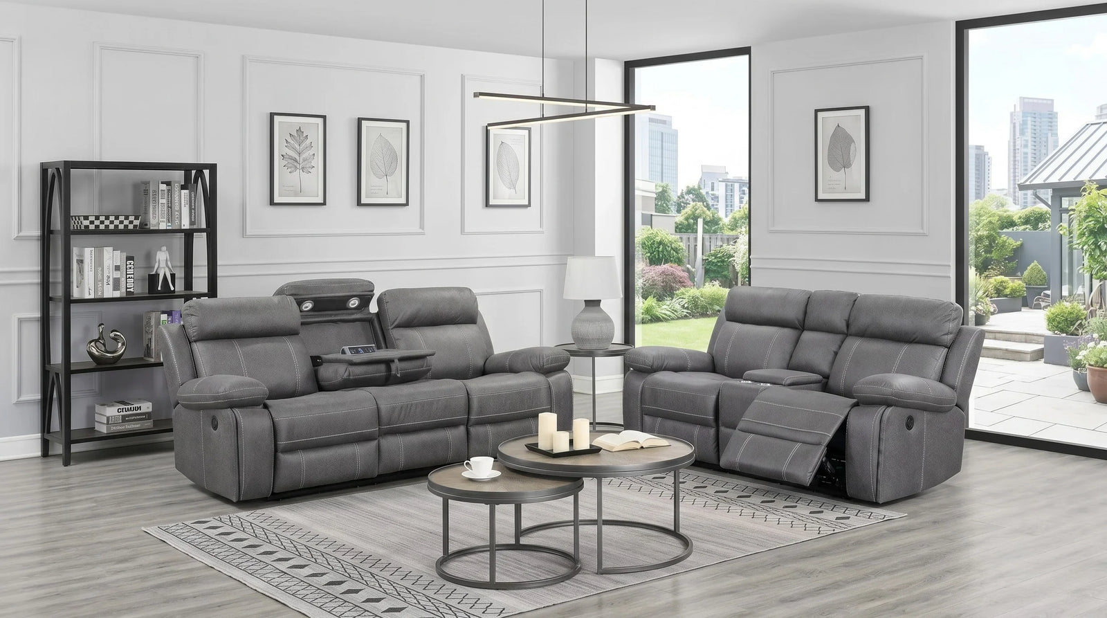 Bentley Electric 3+2 Charcoal Recliner Package