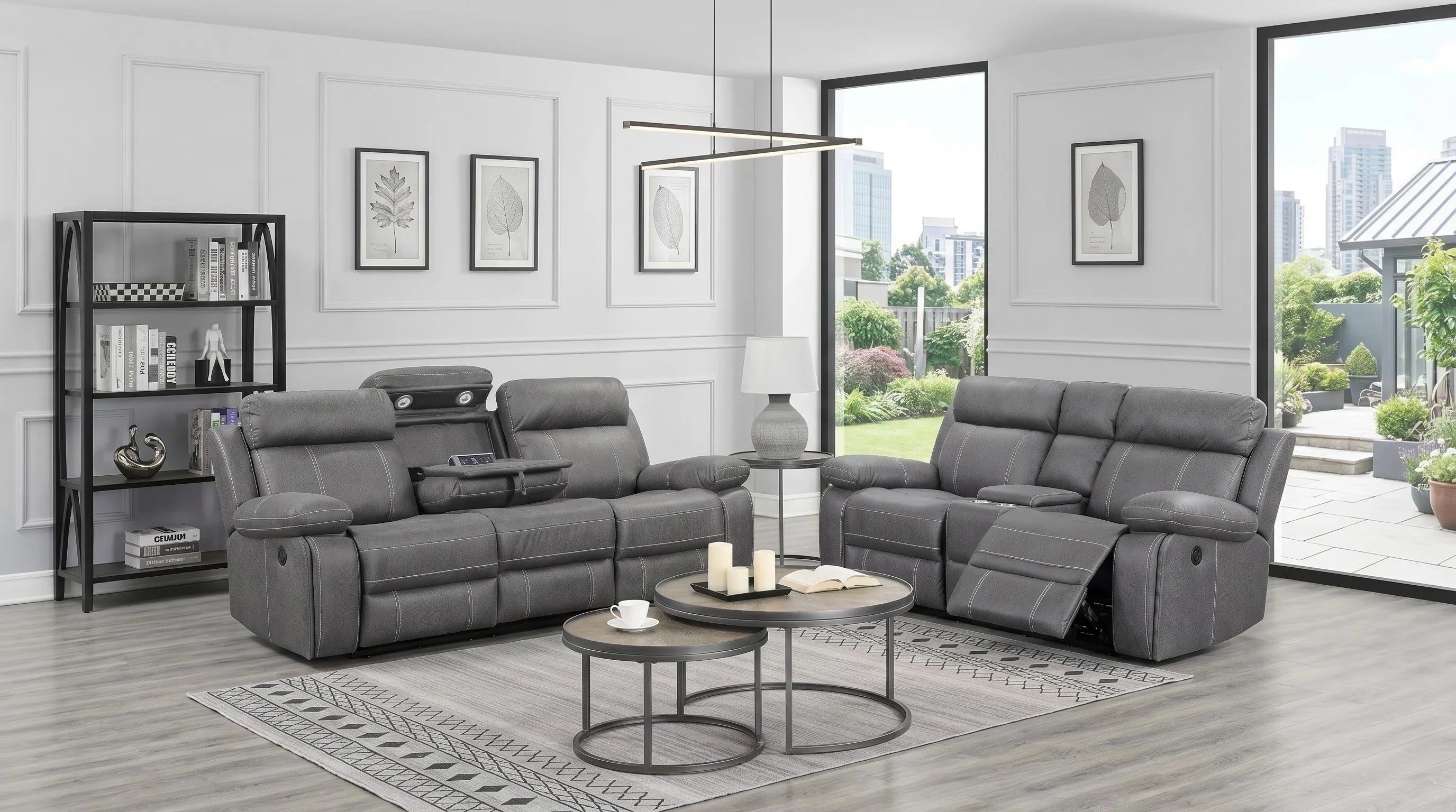 Bentley Electric 3+2 Charcoal Recliner Package