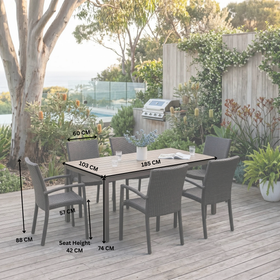 Chalfonte 7 Piece Outdoor Dining Set with Sanbria Chairs