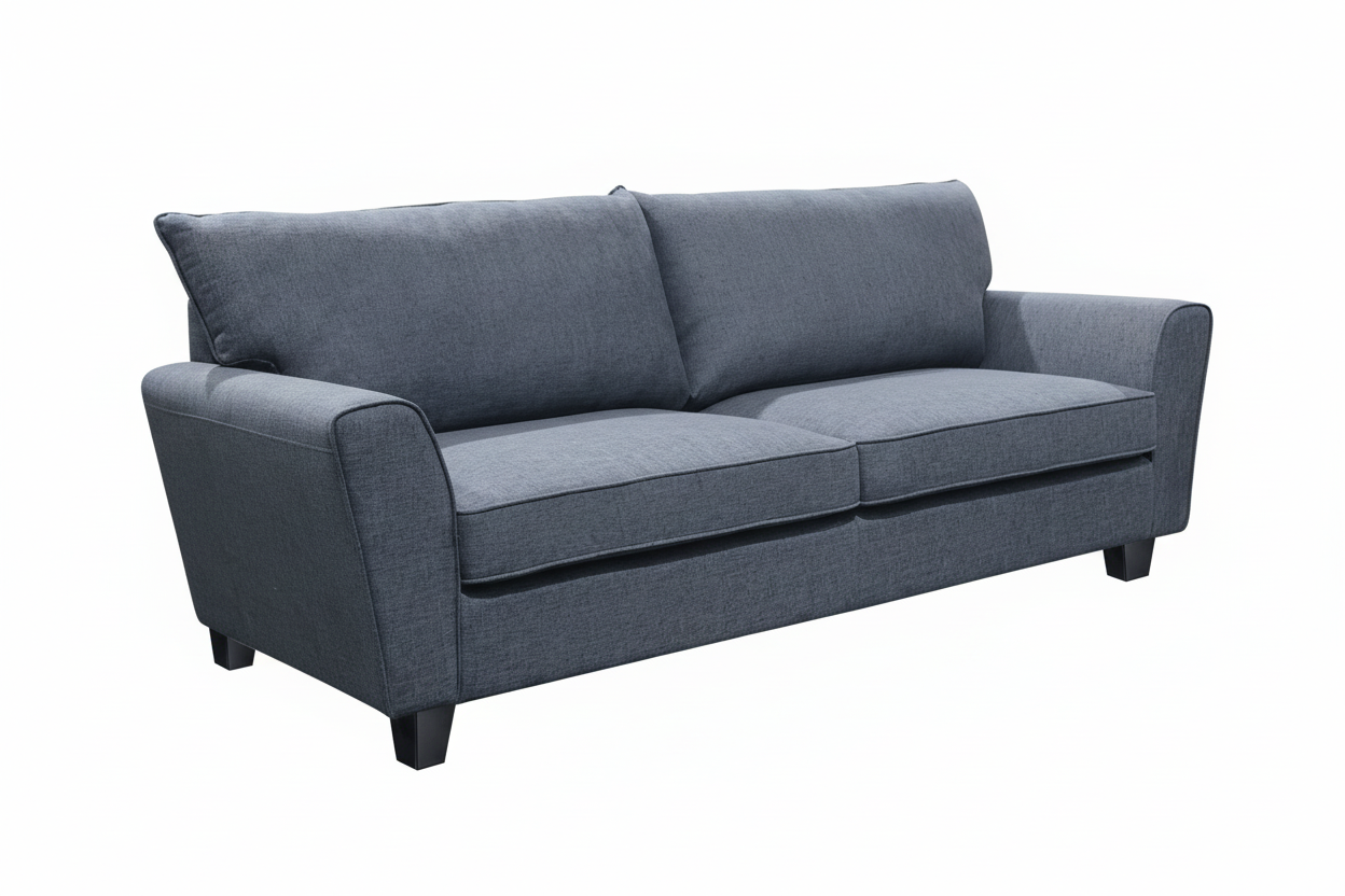 Grey sofa on a white background