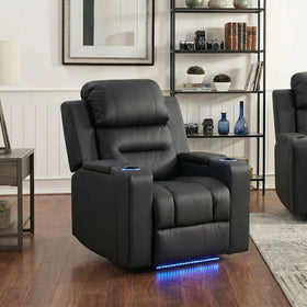 Boston Dual Motor Electric Recliner Chair in black, styled in a living room - The A2Z Furniture