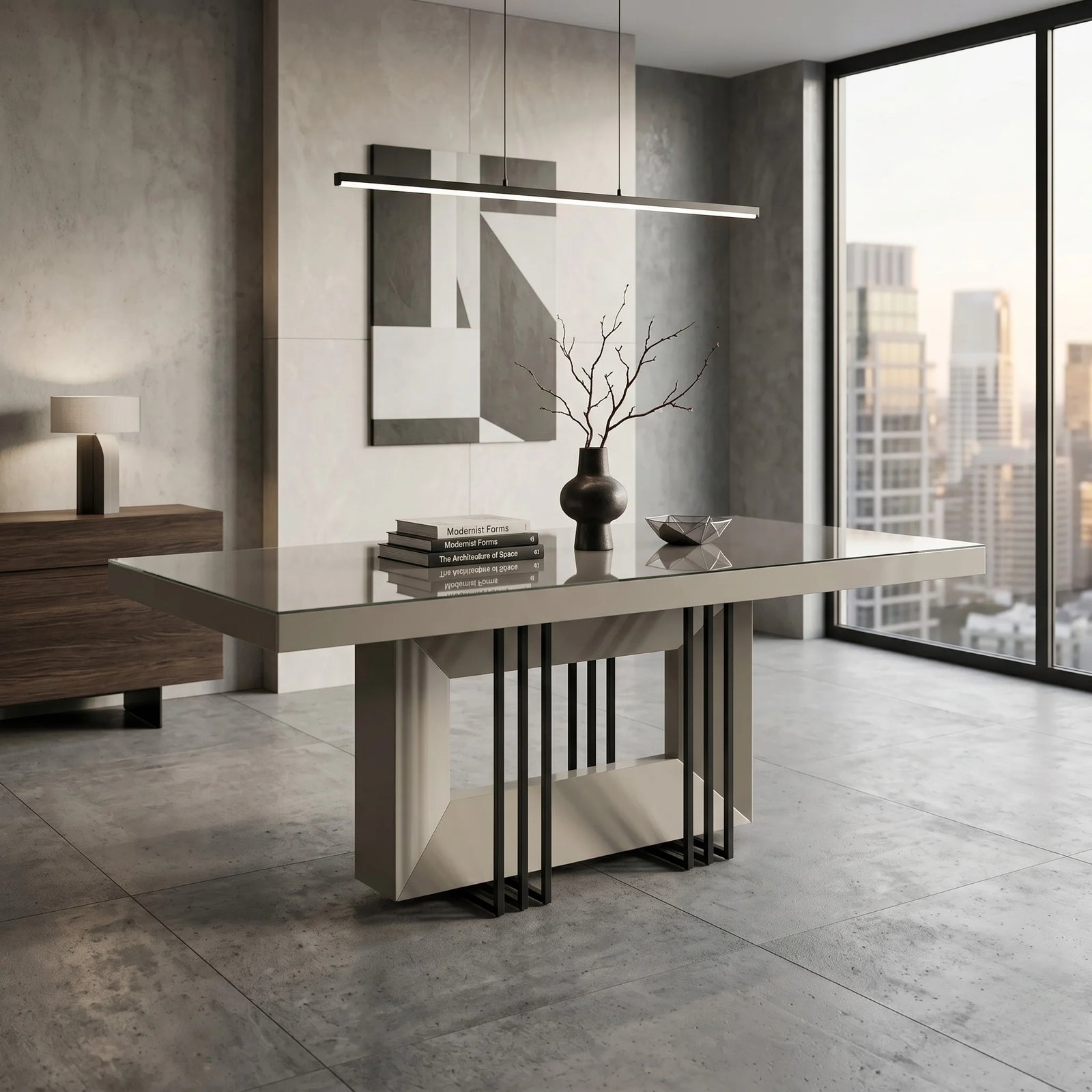 Delta Dining Table Grey & Black
