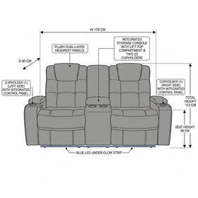 Boston 2 Seater Dual Motor Electric Recliner Lounge