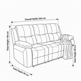 Bliss 3 Seater Manual Recliner Lounge