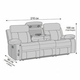 Bentley 3 Seater Recliner Lounge