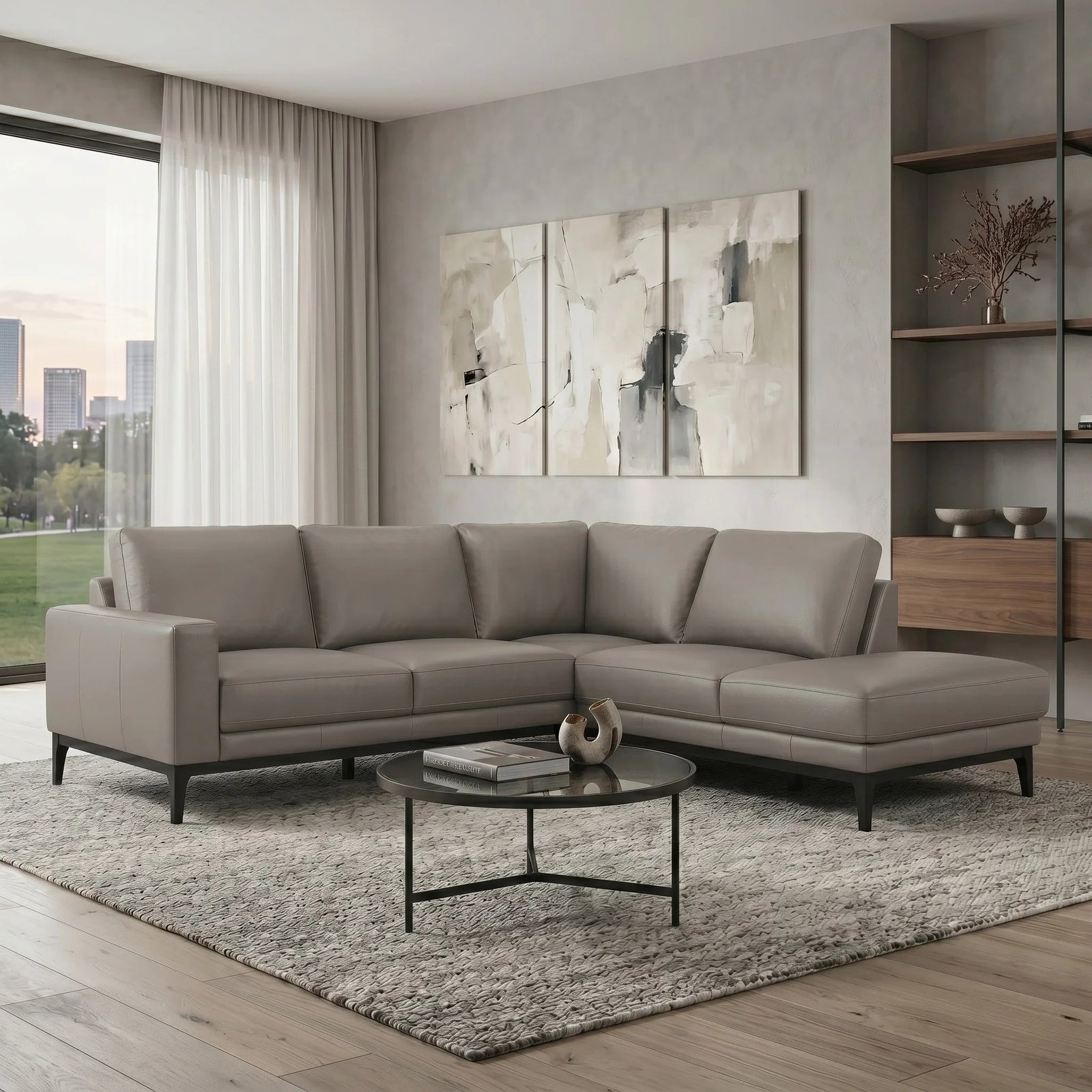 Plenty Leather Chaise Lounge