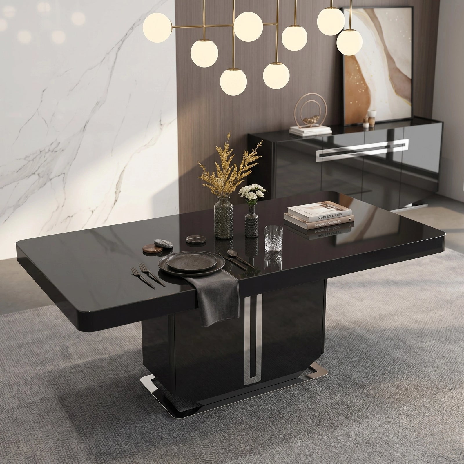 Danna Tempered Glass 200cm Dining Table