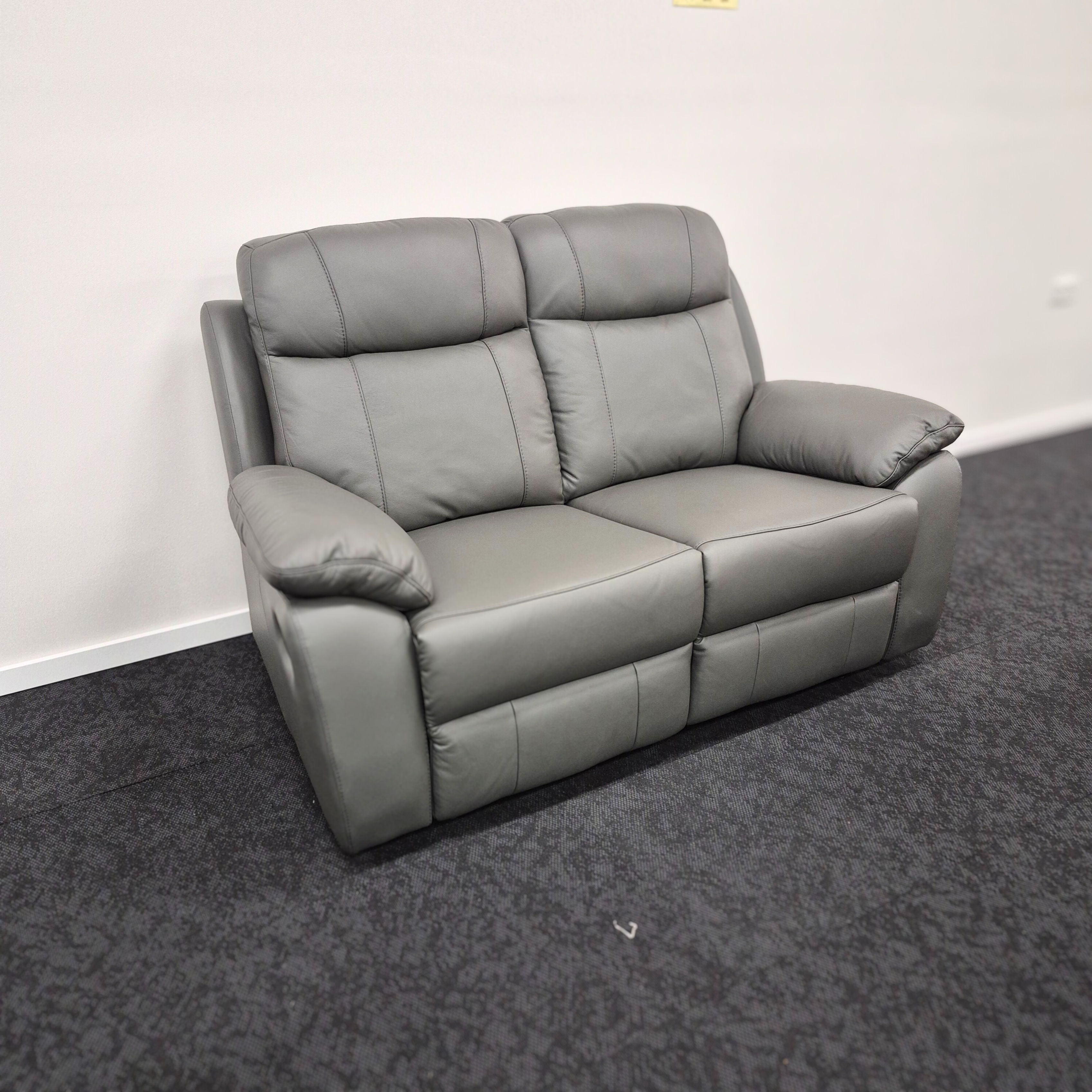 Latrobe 2 Seater Leather Recliner Lounge