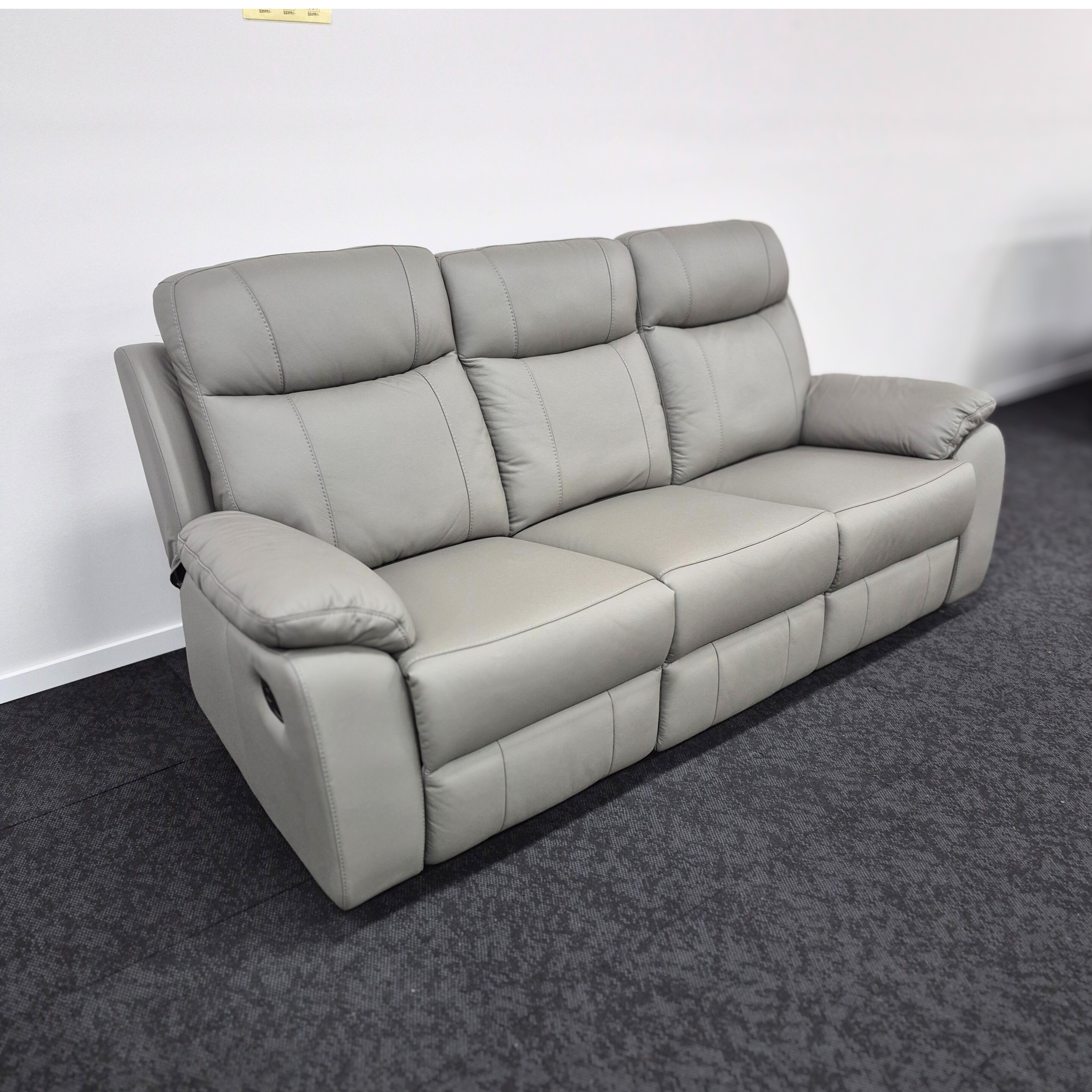 Latrobe 3 Seater Leather Recliner Lounge