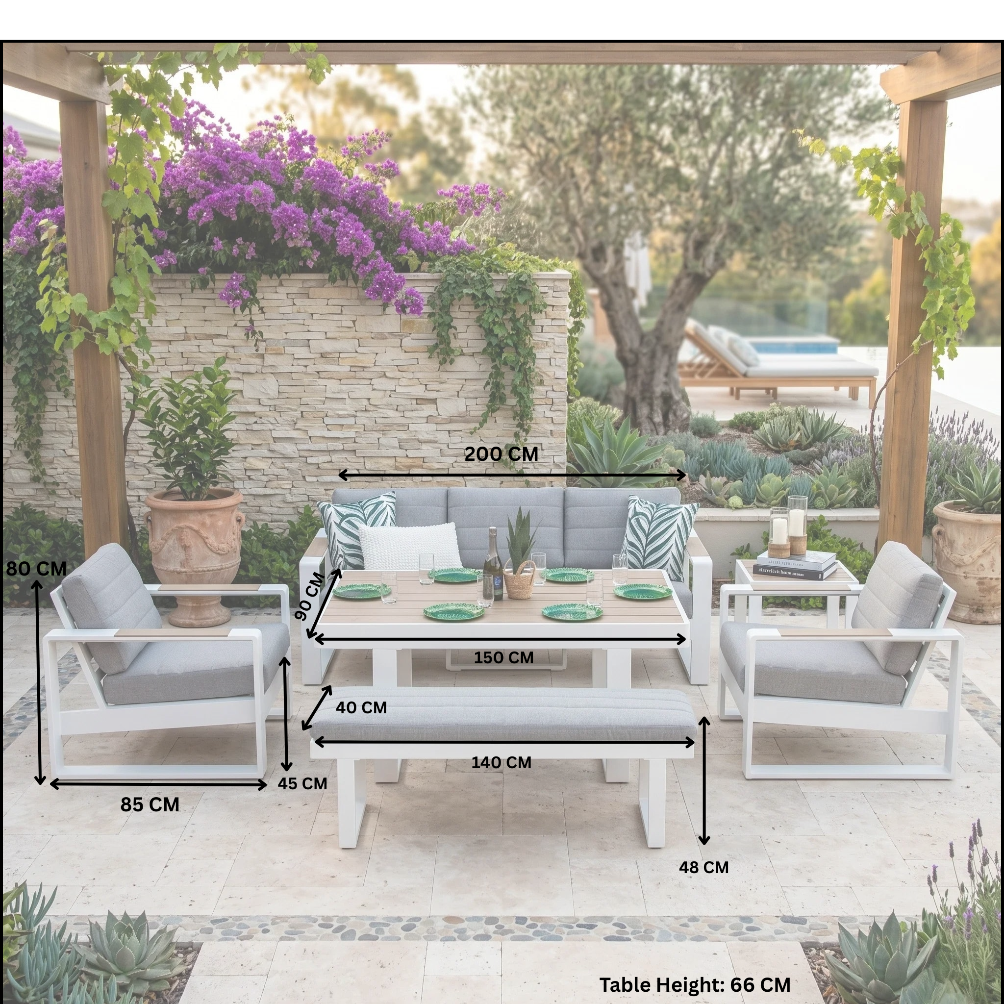 Maderia Outdoor 5pc Dining Set