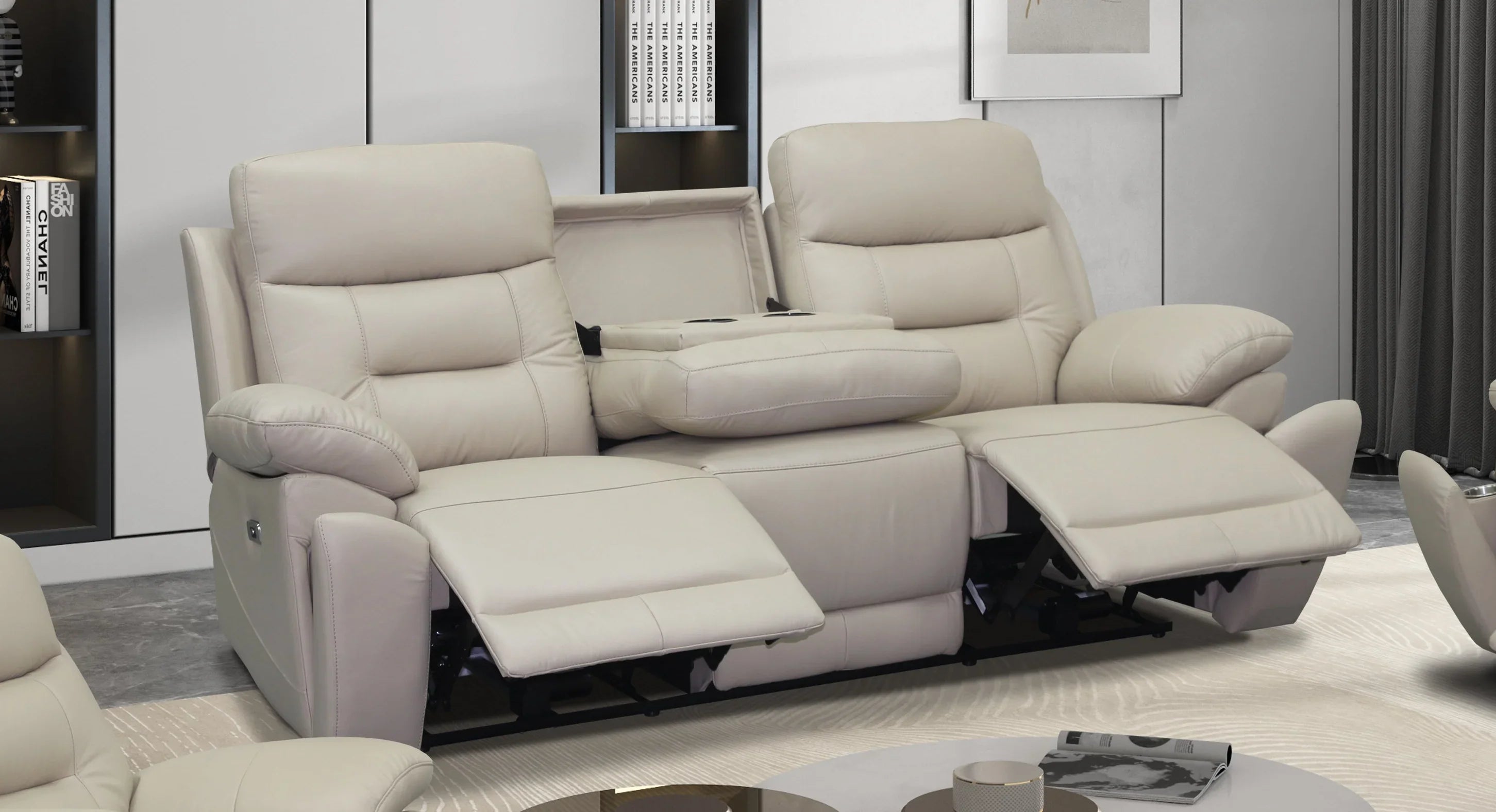 Luxembourg 3 Seater Leather Recliner Lounge