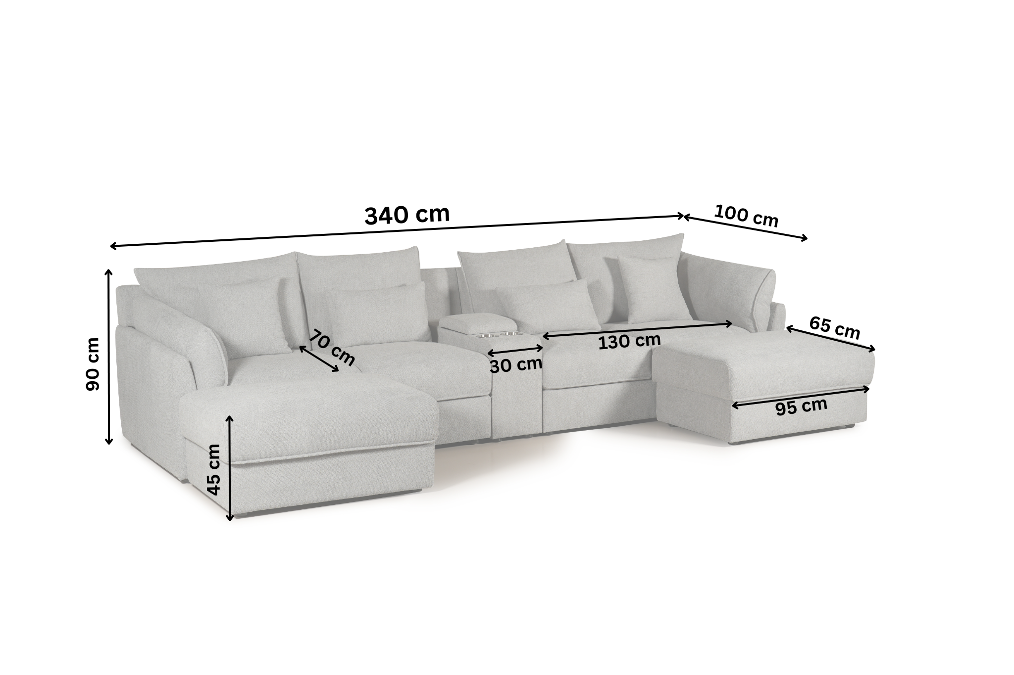 Oracle 4 Seater Sofa with Ottoman