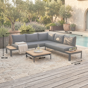 Portals Outdoor Corner Lounge with Bendigo Coffee Table