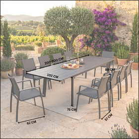 Rapa Outdoor 11 Piece Extendable Dining Set
