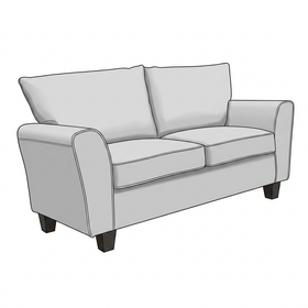 Kensington 2 Seater Fabric Sofa dimensions diagram