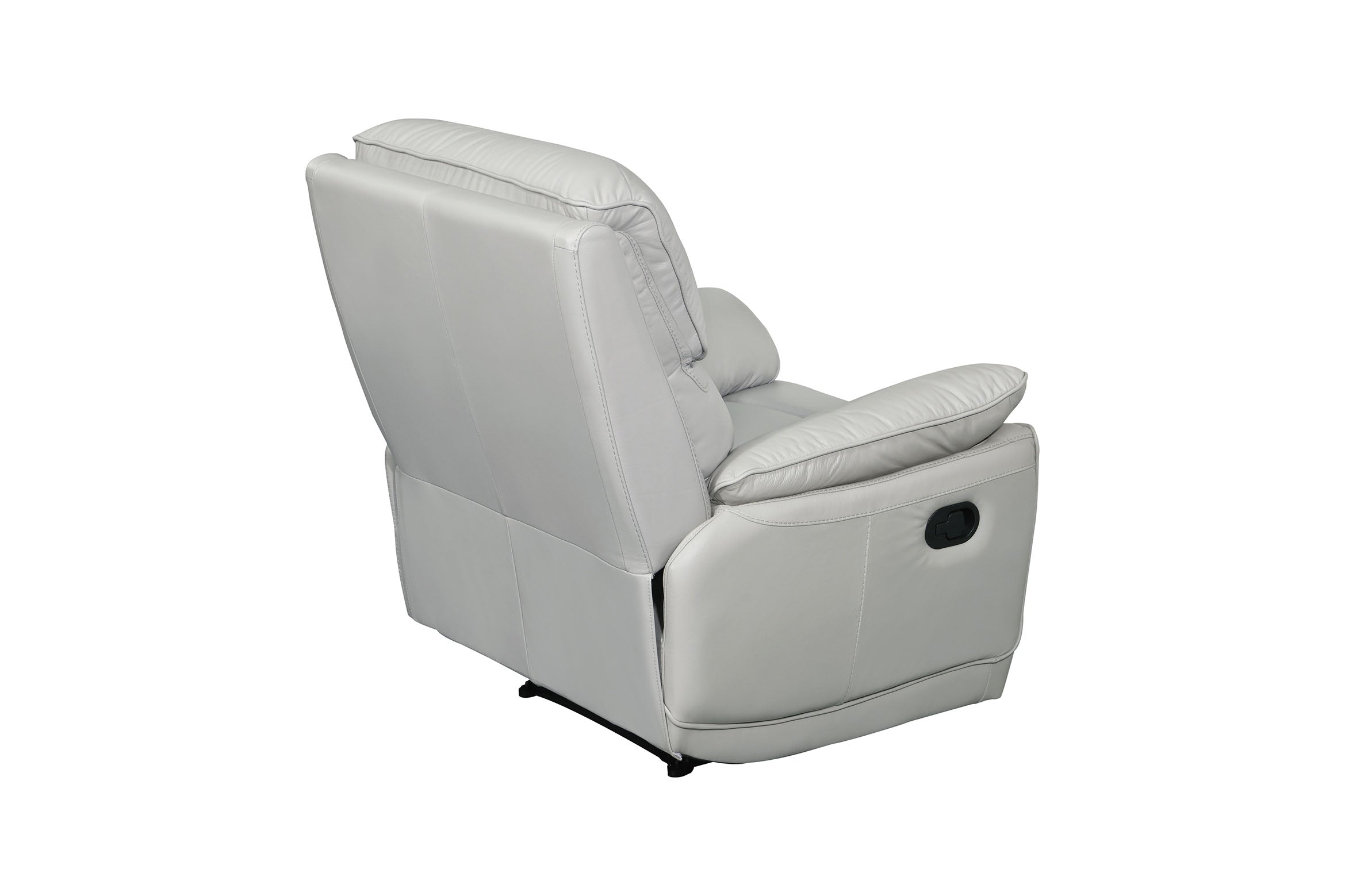 Swan Genuine Leather Manual Recliner Chair in Silver