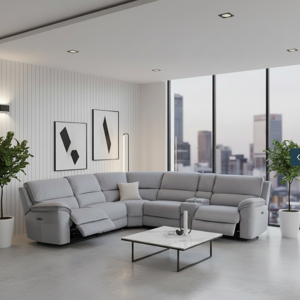 Memphis Fabric Electric Corner Recliner