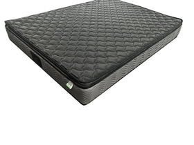 Gray quilted mattress on a white background