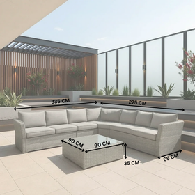 Summerline Outdoor Corner Lounge with Coffee Table